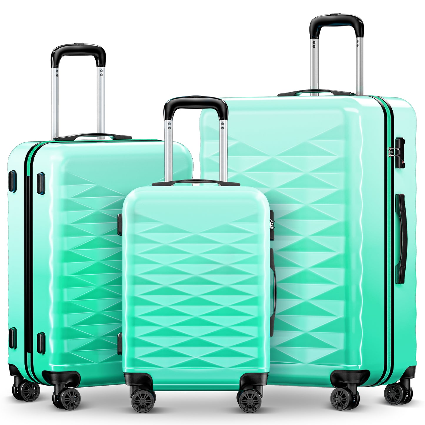 3 Piece Luggage Sets Hardshell Suitcase Sets Spinner Wheel TSA Lock Large Travel Luggage, 20/24/28 Inch