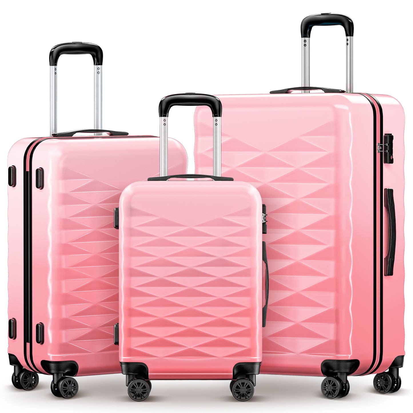 3 Piece Luggage Sets Hardshell Suitcase Sets Spinner Wheel TSA Lock Large Travel Luggage, 20/24/28 Inch