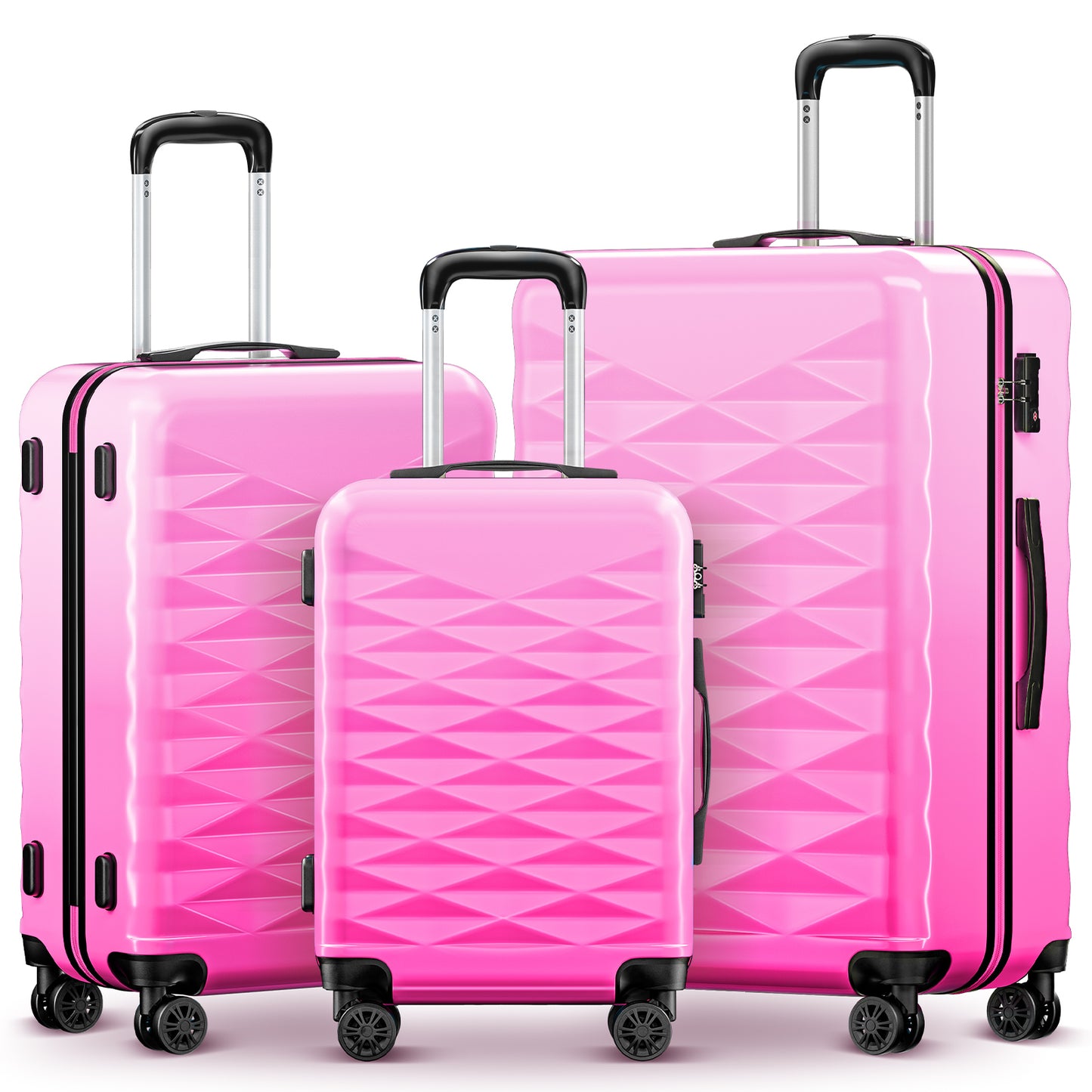 3 Piece Luggage Sets Hardshell Suitcase Sets Spinner Wheel TSA Lock Large Travel Luggage, 20/24/28 Inch