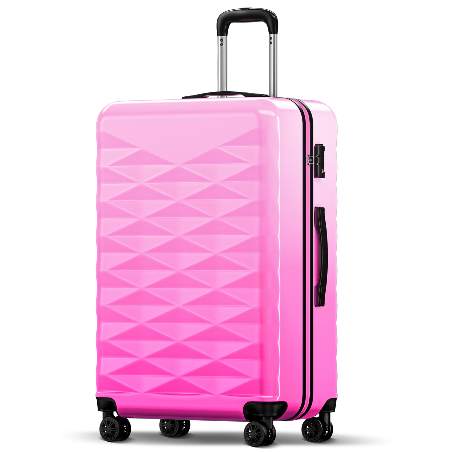 Gowill 20" /24"/28" PC + ABS Carry on Suitcases and Luggage with Spinner Wheels and TSA Lock, Rose Red