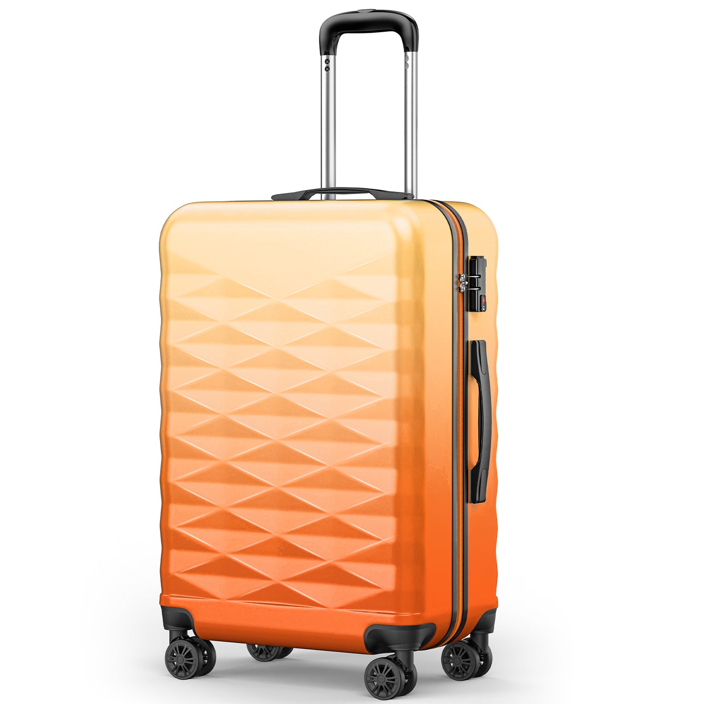 Gowill 20" /24"/28" PC + ABS Carry on Suitcases and Luggage with Spinner Wheels and TSA Lock, Rose Red