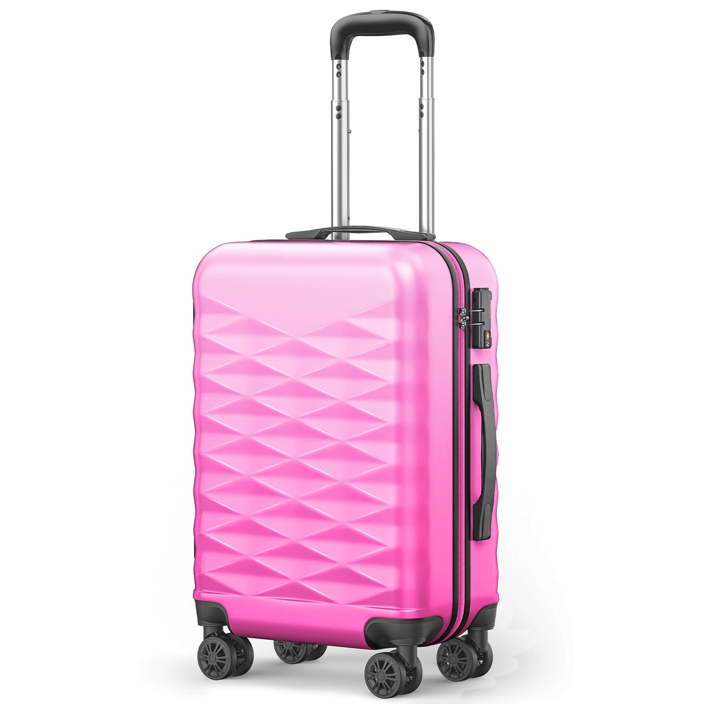 Gowill 20" /24"/28" PC + ABS Carry on Suitcases and Luggage with Spinner Wheels and TSA Lock, Rose Red