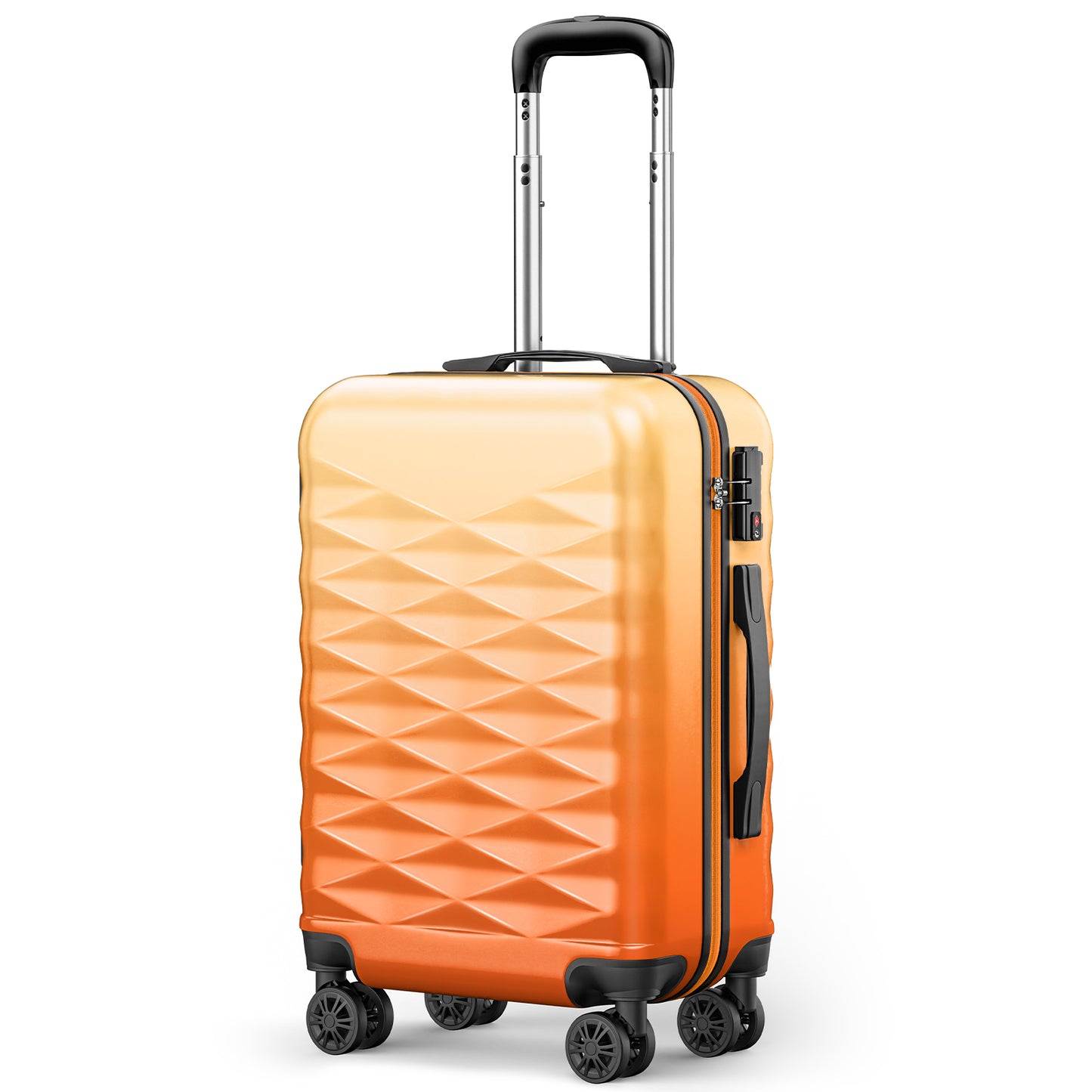 Gowill 20" /24"/28" PC + ABS Carry on Suitcases and Luggage with Spinner Wheels and TSA Lock, Rose Red