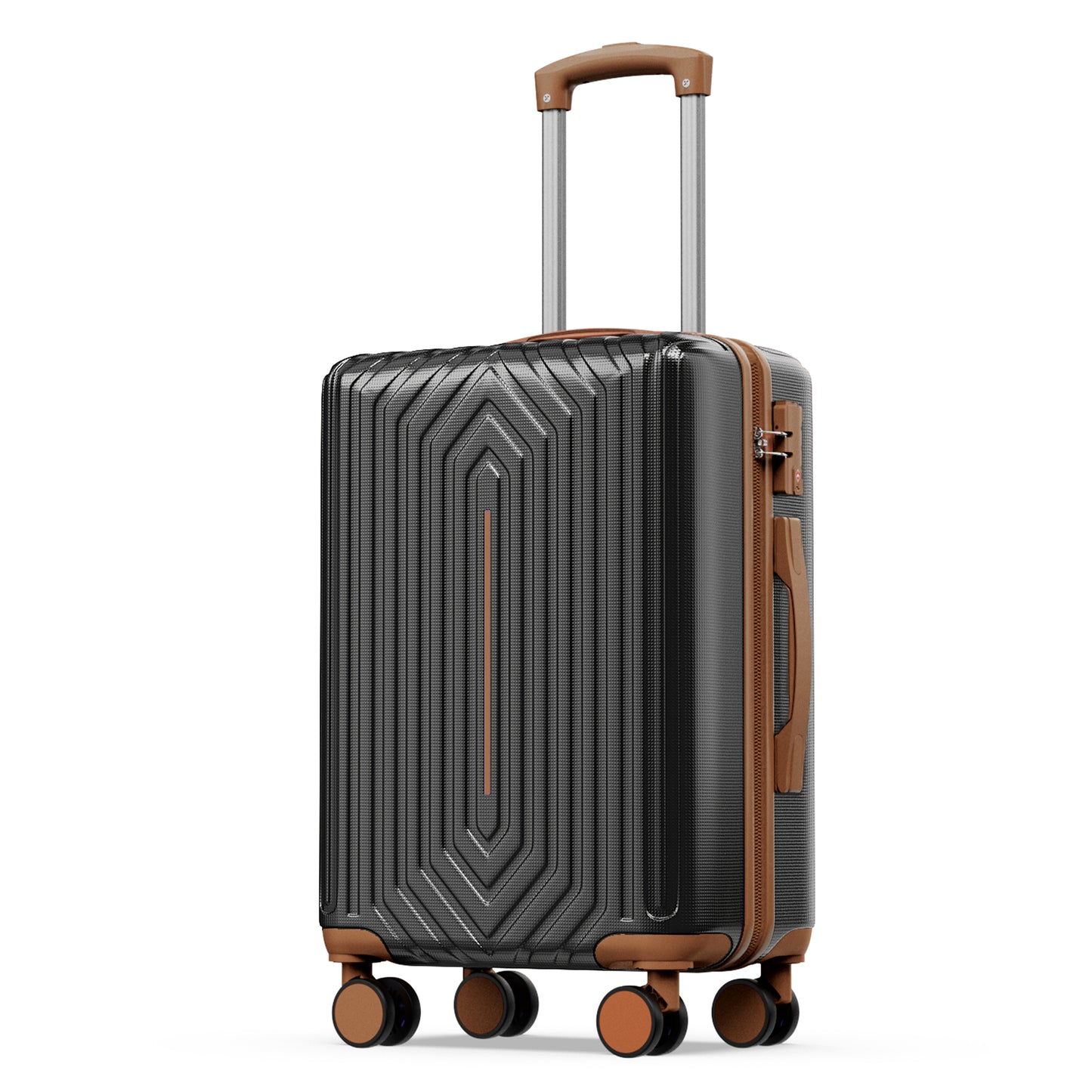 3 Luggage Sets ABS Hardshell Suitcase Set with TSA Lock Durable Spinner Wheels Suitcase