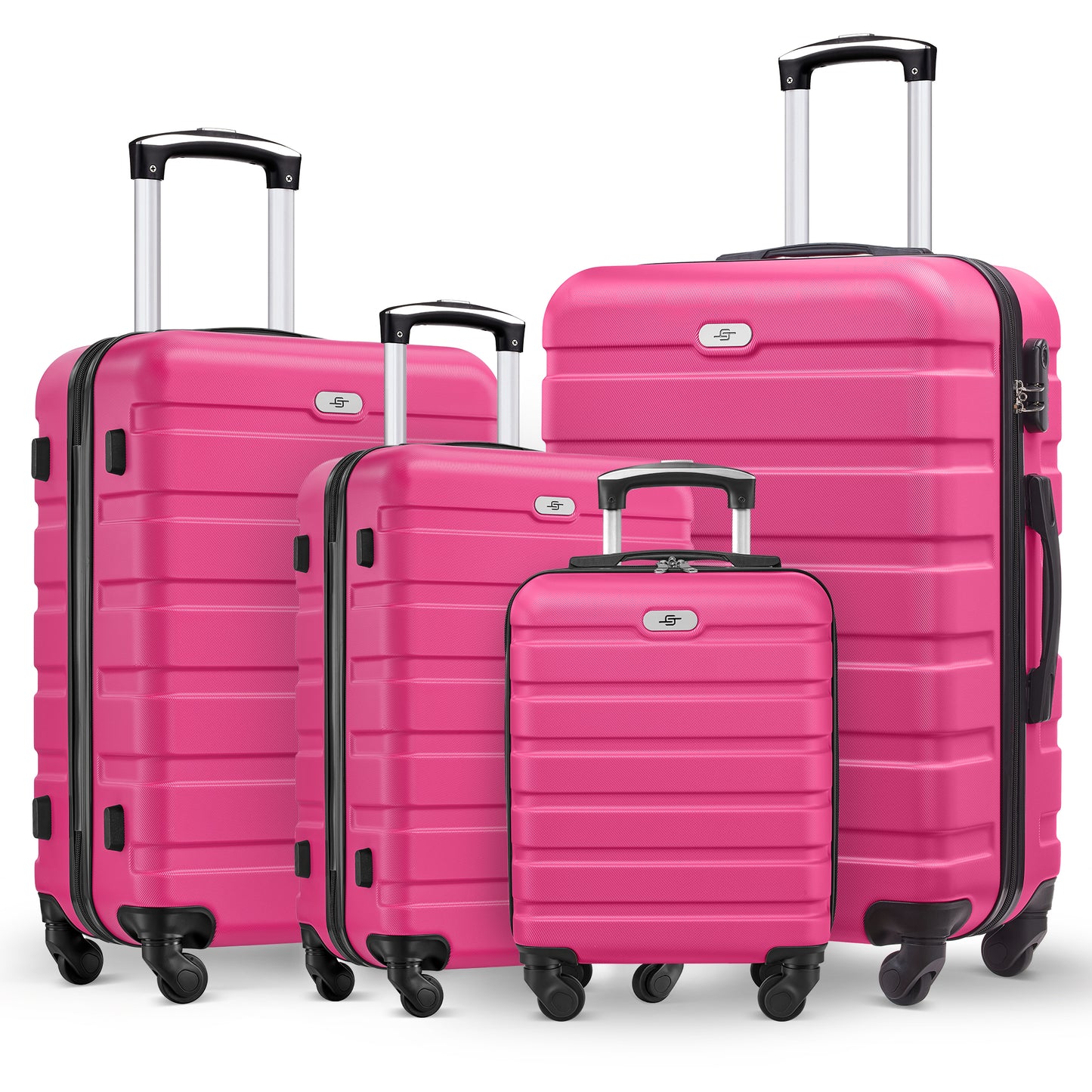 4 Piece Luggage Set 16/20/24/28 inch Hardside Lightweight Suitcase with Spinner Wheels