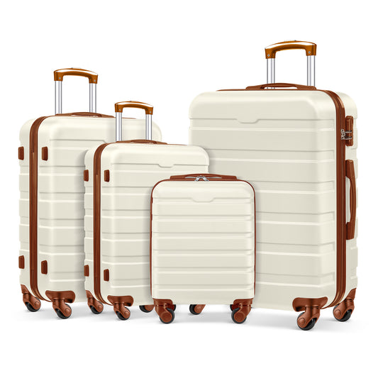 Gowill 4 Piece Luggage Set 16/20/24/28 inch Hardside Lightweight Suitcase with Spinner Wheels