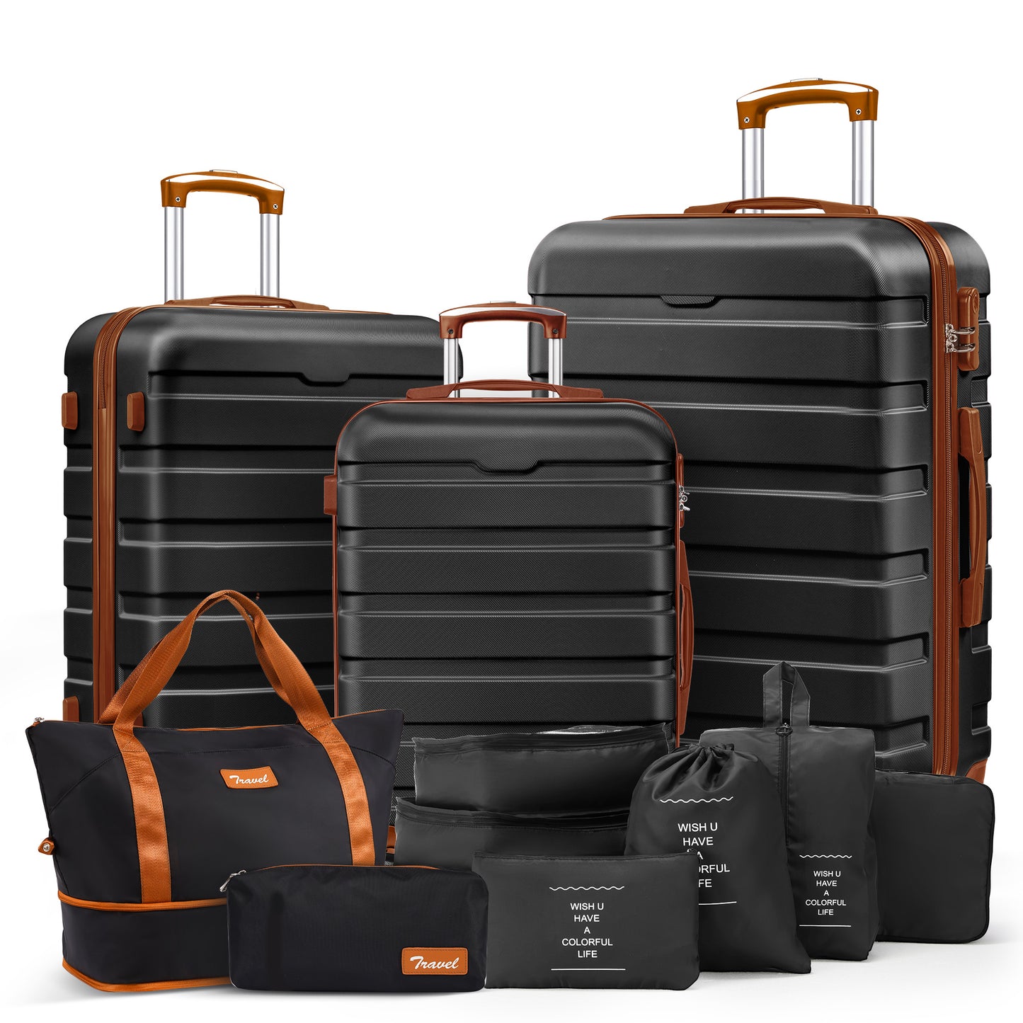 Gowill 4 Piece Luggage Set 16/20/24/28 inch Hardside Lightweight Suitcase with Spinner Wheels