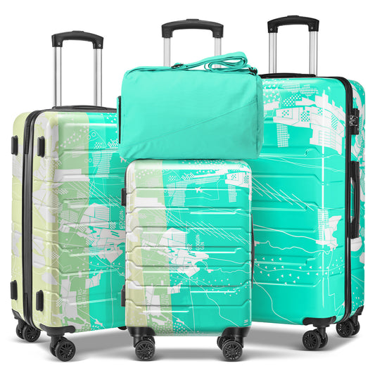 Gowill 3-Piece Luggage Sets 20/24/28 inch Hardside Suitcase Set With Travel Duffle Bag,Weekender Bag Carry On Tote Bags for Women