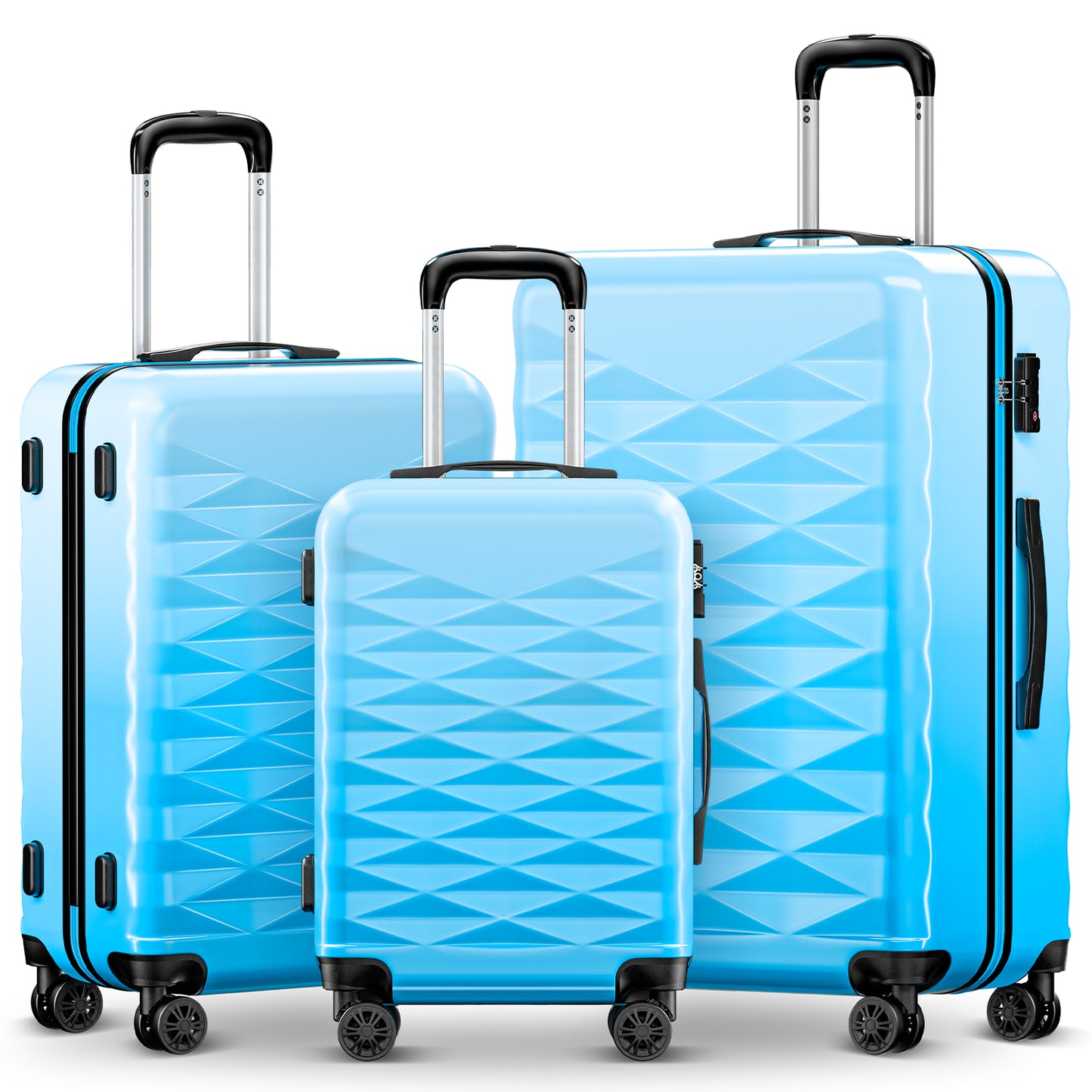 3 Piece Luggage Sets Hardshell Suitcase Sets Spinner Wheel TSA Lock Large Travel Luggage, 20/24/28 Inch