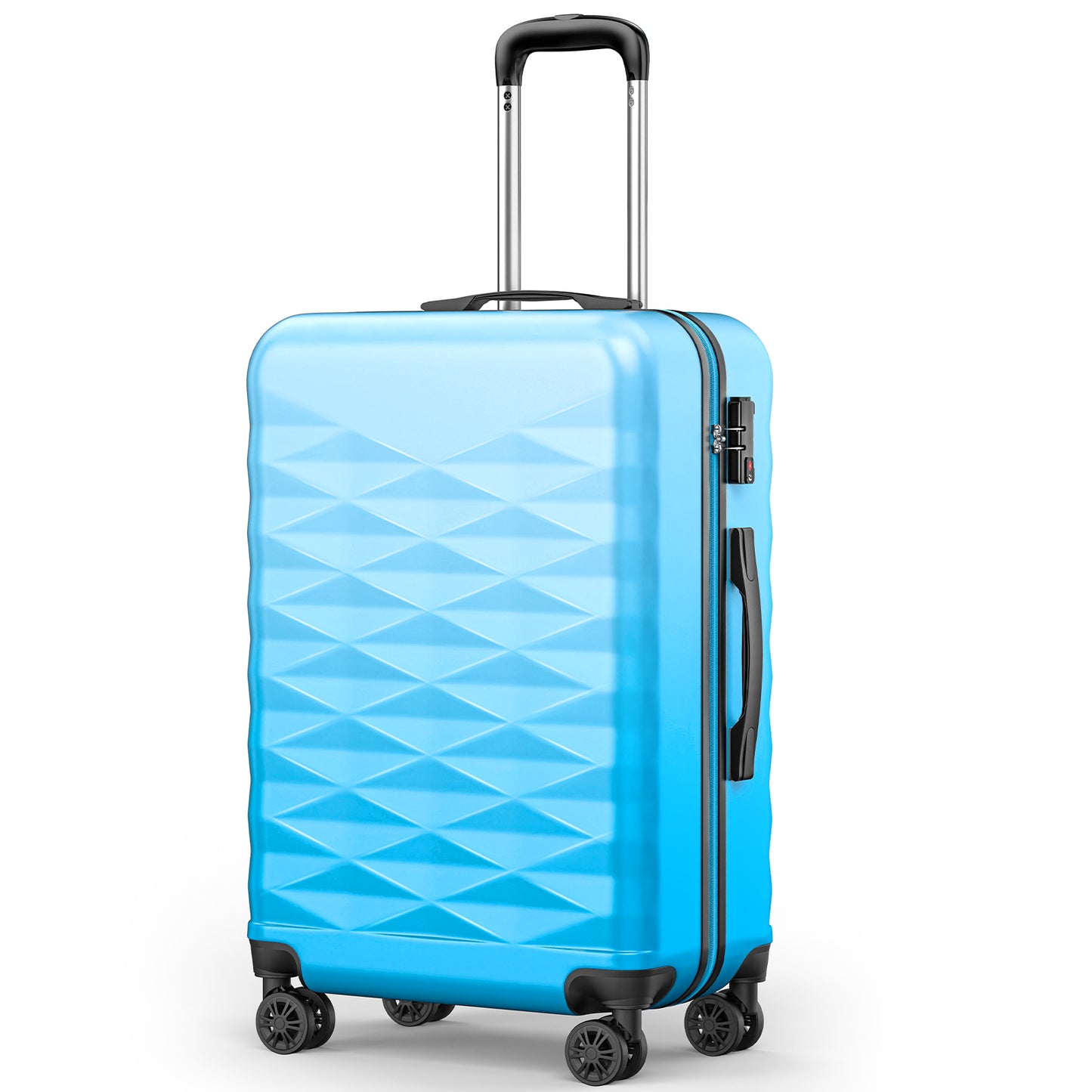 Gowill 20" /24"/28" PC + ABS Carry on Suitcases and Luggage with Spinner Wheels and TSA Lock, Rose Red