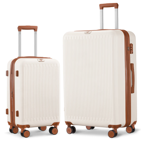 Hard Expandable Luggage Sets with Double Spinner Wheels, TSA Lock, 3-Piece Suitcase Sets