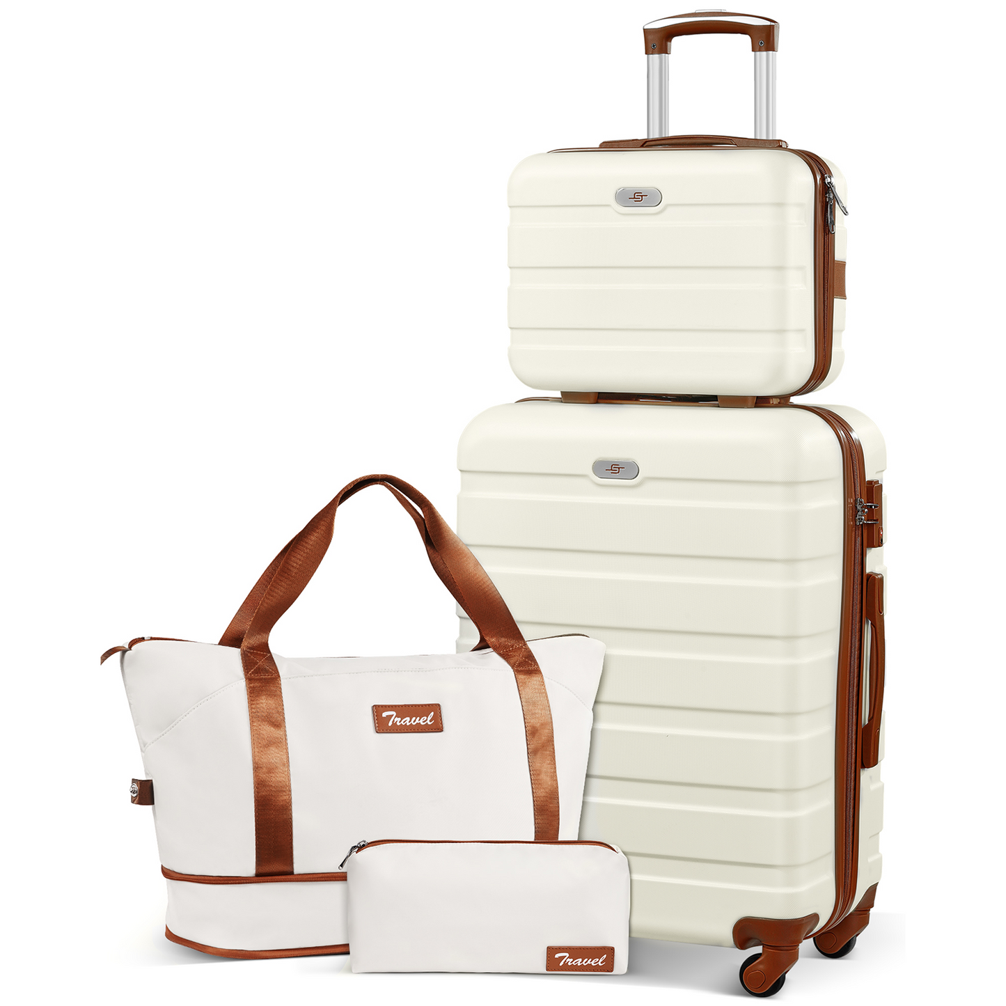 20" Carry-on Luggage Set And 13" Suitcase Travel Set With Expandable Duffel Bag