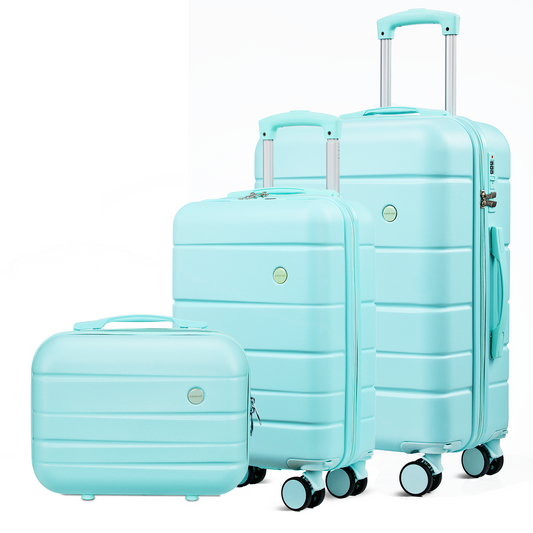 Gowill 3 Piece Suitcase Set 14/18/20 inch Hardside Suitcase with Spinner Wheels Detachable Lightweight Carry on Luggage