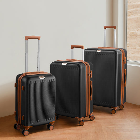 Hard Expandable Luggage Sets with Double Spinner Wheels, TSA Lock, 3-Piece Suitcase Sets