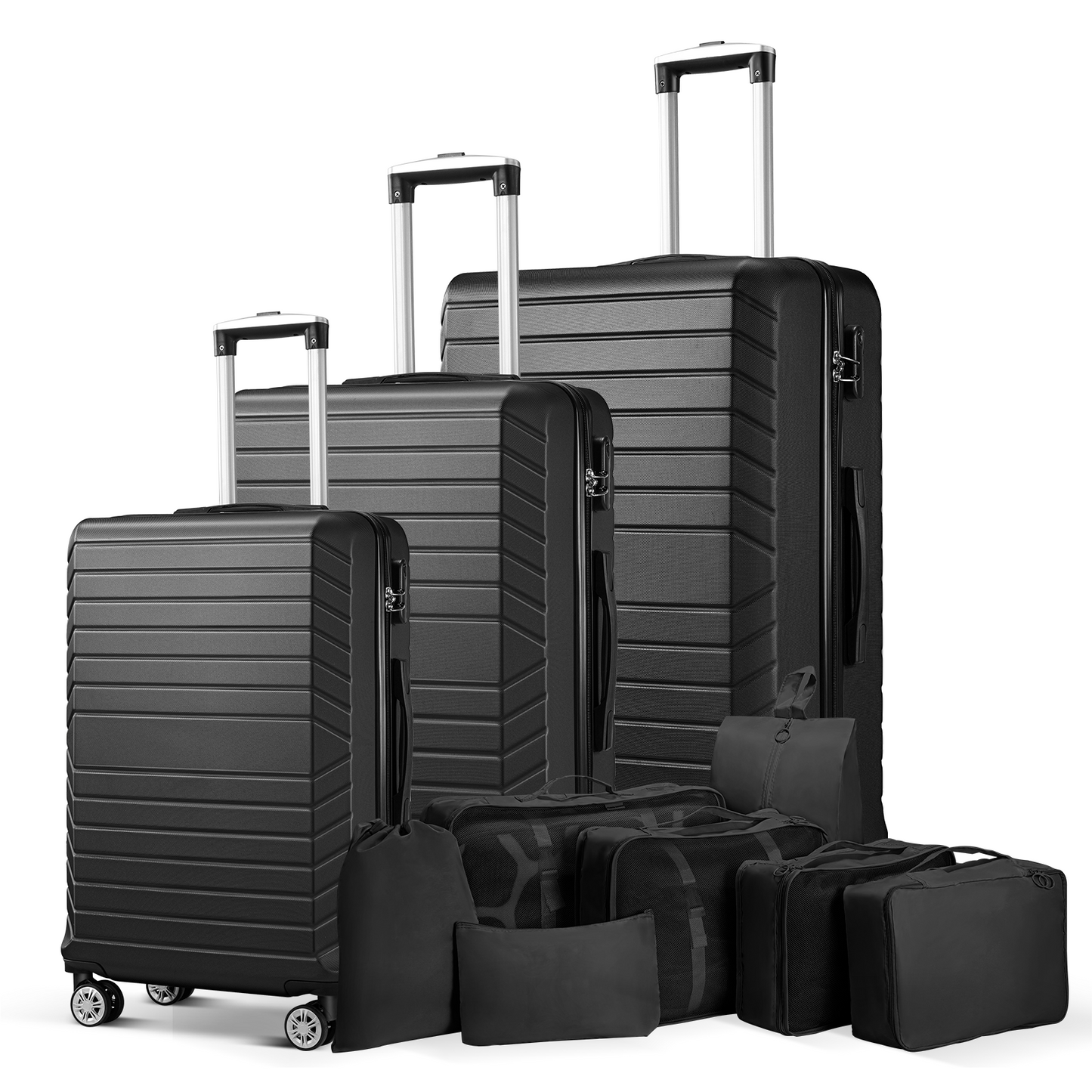 10 Piece Luggage Sets, 20 24 28 inch Luggage with 7PCS Packing Cubes, Suitcase with Wheels