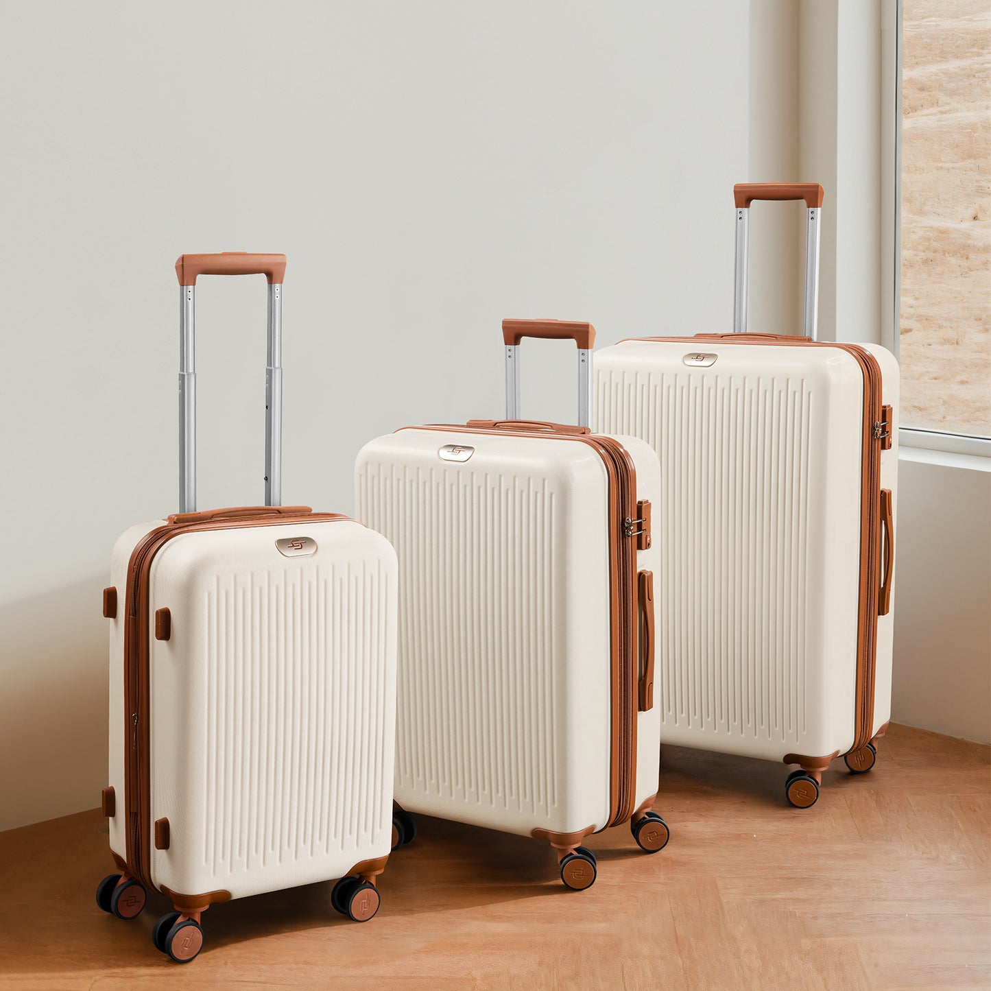 Hard Expandable Luggage Sets with Double Spinner Wheels, TSA Lock, 3-Piece Suitcase Sets