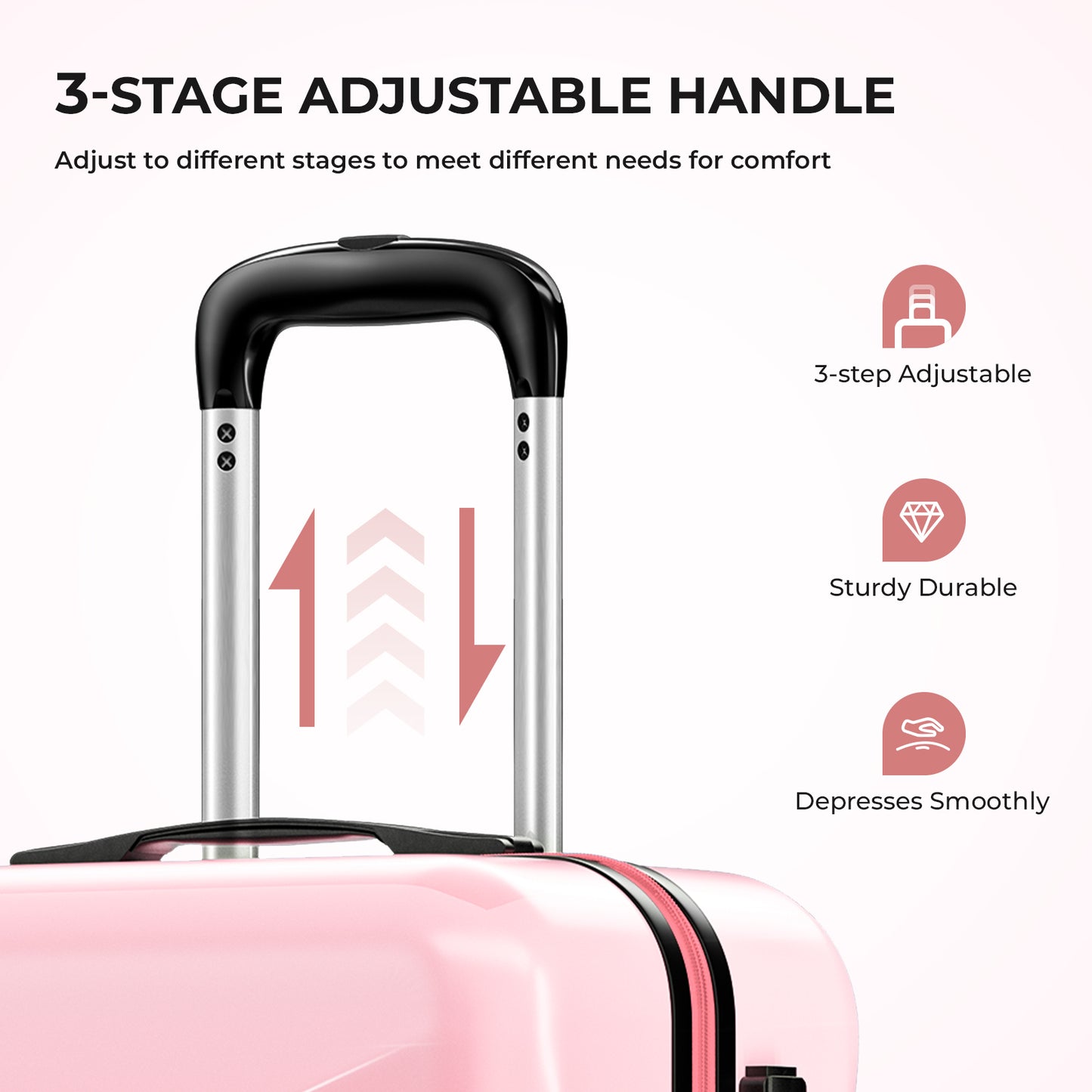 3 Piece Luggage Sets Hardshell Suitcase Sets Spinner Wheel TSA Lock Large Travel Luggage, 20/24/28 Inch