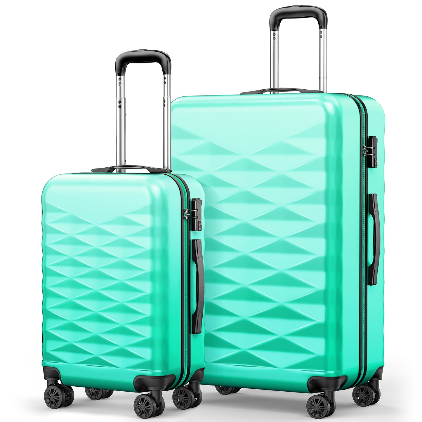 Gowill Luggage Set of 2 with Spinner Wheels, Lightweight 20-inch Carry on Luggage,Large 28" Checked Luggage,Green