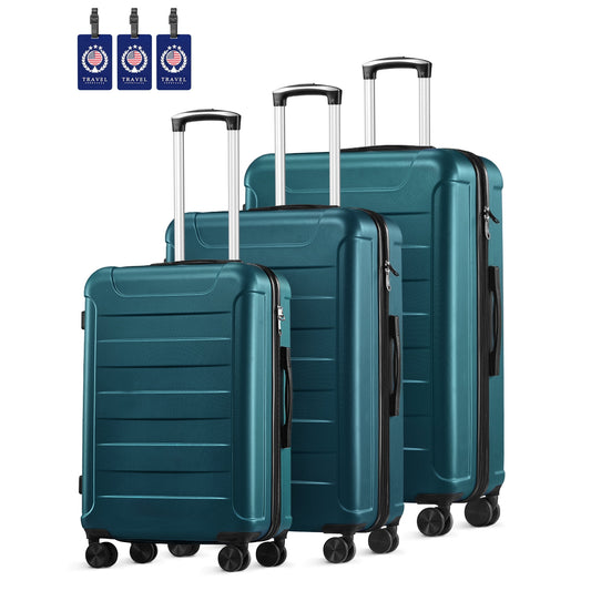 Luggage 3 Piece Set Hard Suitcase Set TSA Lock Spinner Double Wheels