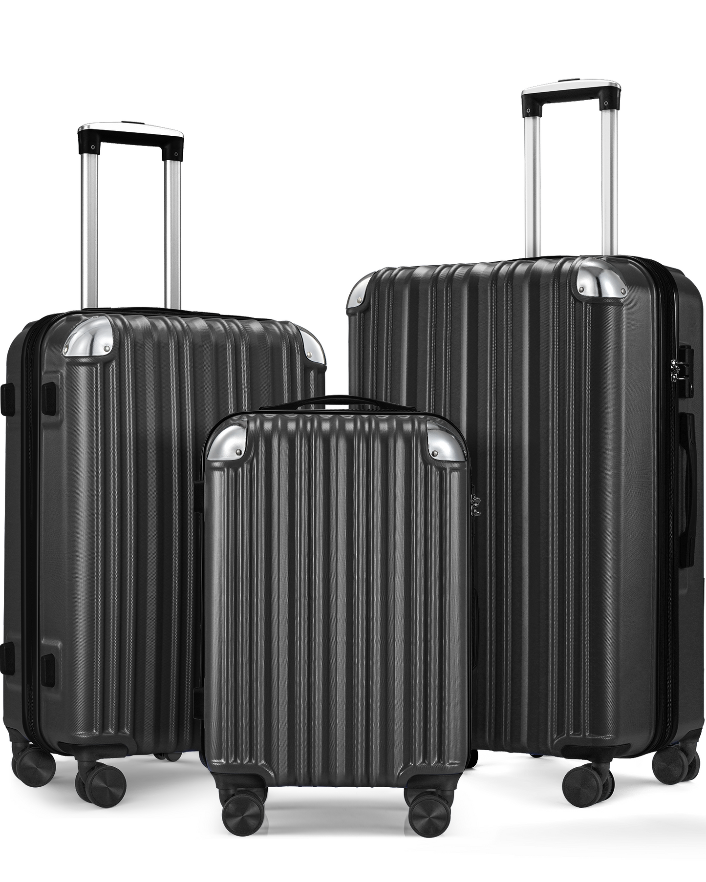 3-Piece Expandable Luggage Sets, ABS Spinner Suitcase Set with TSA Lock