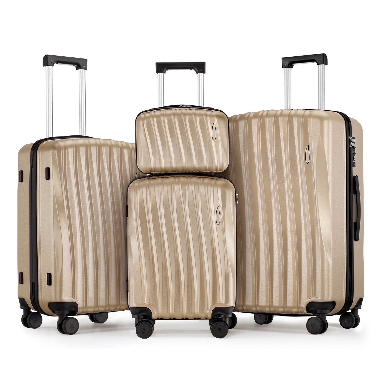 Gowill 4 Piece Hardside Luggage Set 27/23/19/12 inch Hardshell Lightweight Spinner Wheels Carry-on and Checked Suitcase.