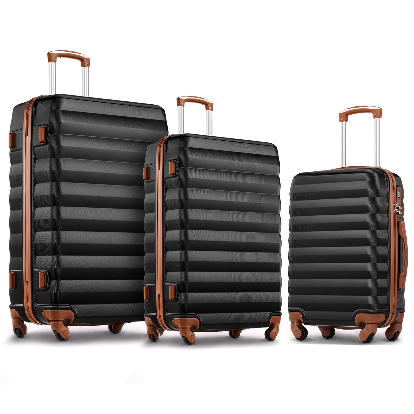 Luggage Set 3 Piece Suitcase Sets with Spinner Wheel, ABS Hardside Travel Laggage