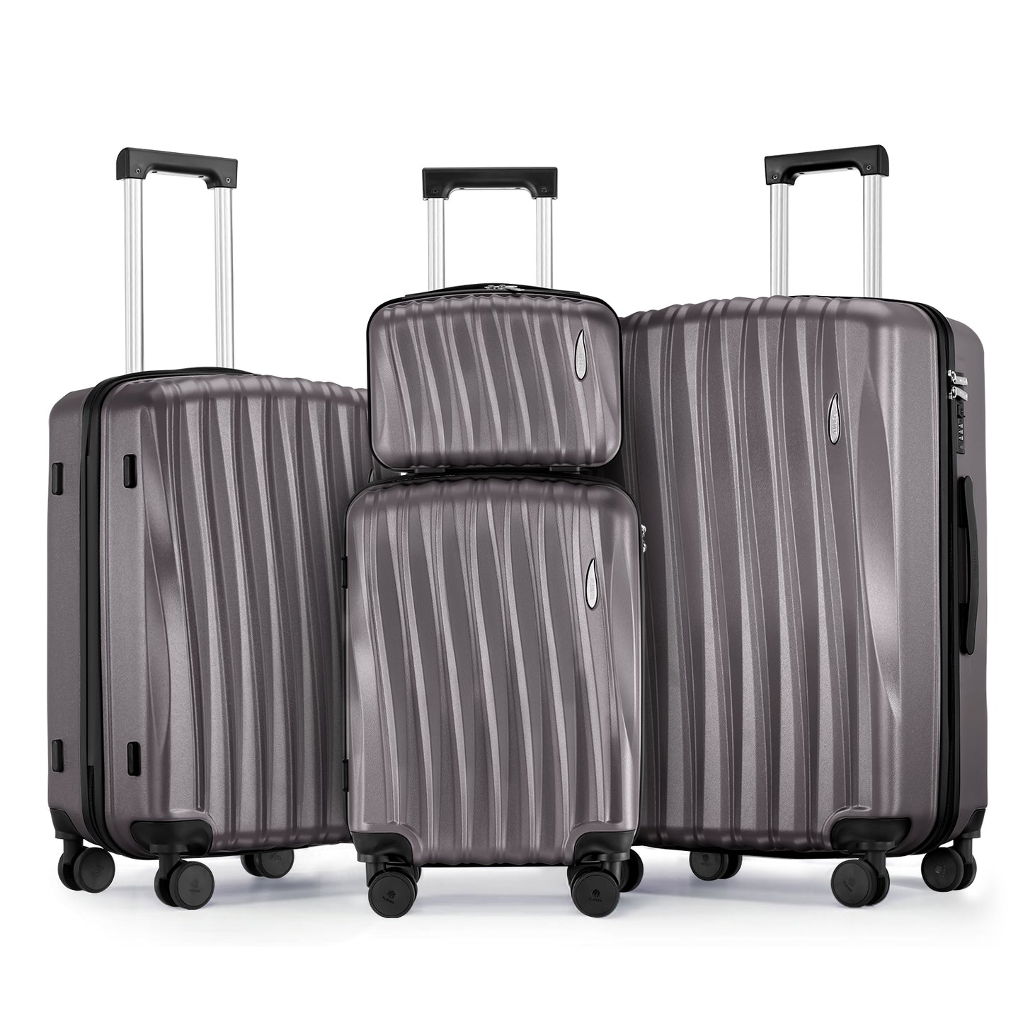 Gowill 4 Piece Hardside Luggage Set 27/23/19/12 inch Hardshell Lightweight Spinner Wheels Carry-on and Checked Suitcase.
