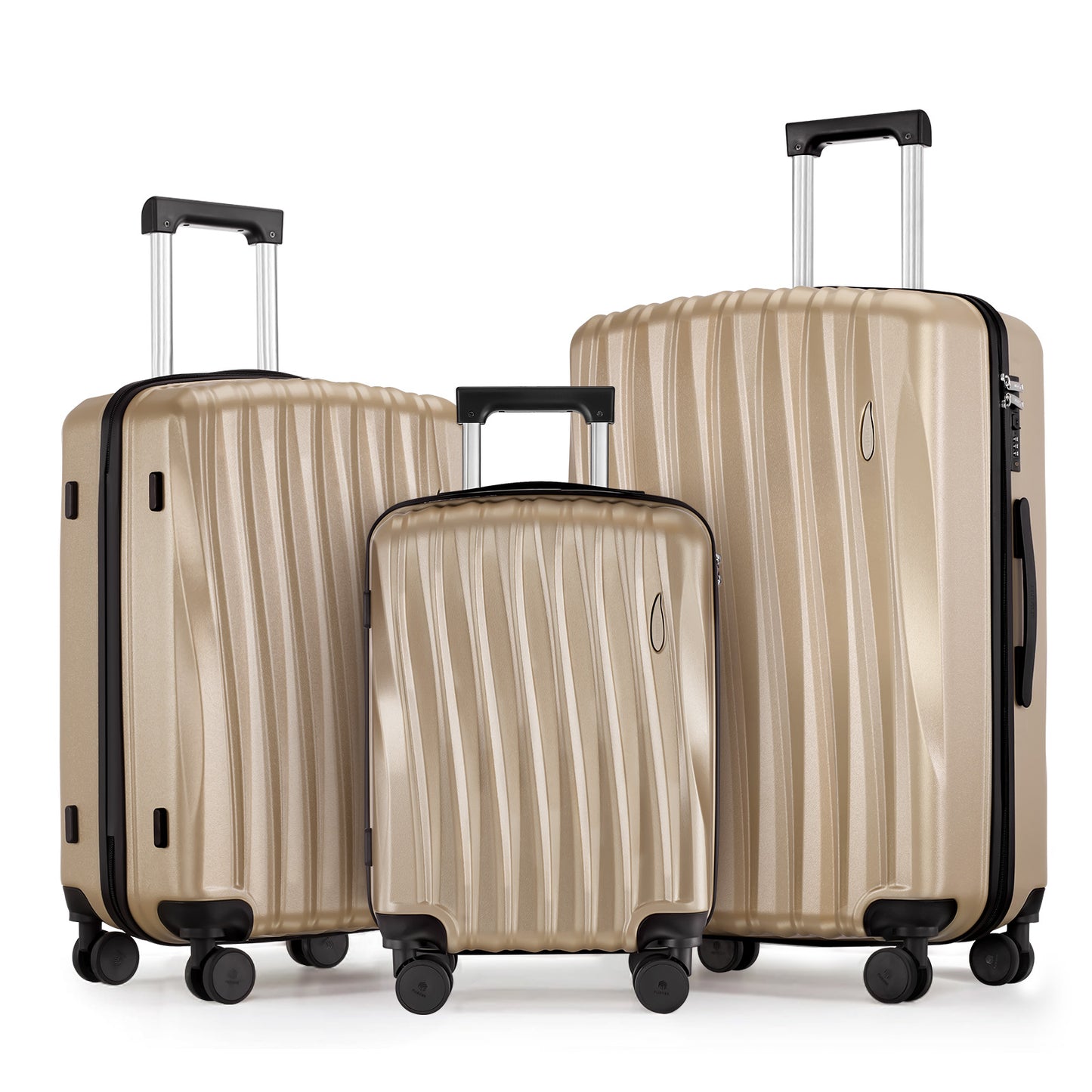 Gowill 3 Piece Luggage Set 28/24/20 inch Hardshell Lightweight Carry-on and Checked Suitcase with Spinner Wheels.
