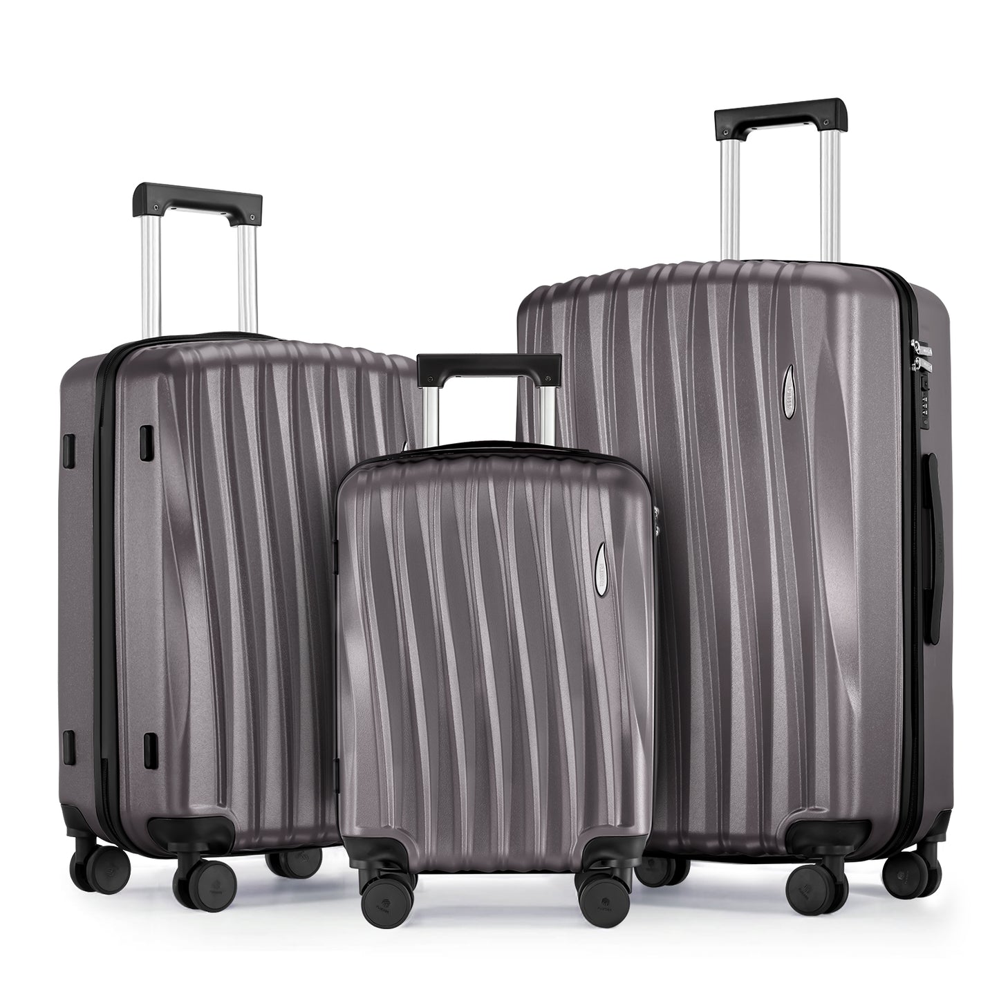 Gowill 3 Piece Luggage Set 28/24/20 inch Hardshell Lightweight Carry-on and Checked Suitcase with Spinner Wheels.