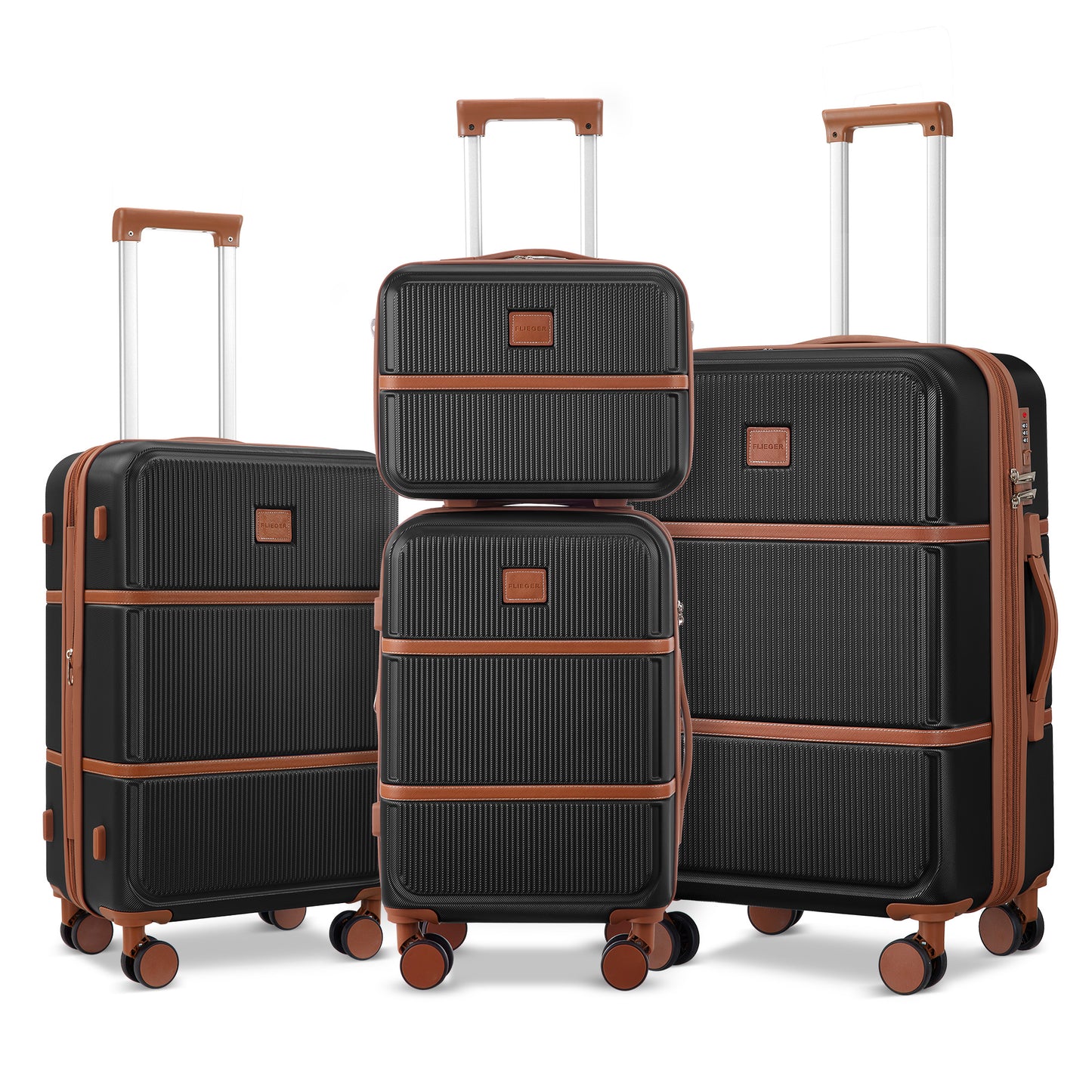 Gowill 4 Piece Hardside Luggage Set 27/23/19/12 inch Hardshell Lightweight Spinner Wheels Carry-on and Checked Suitcase.