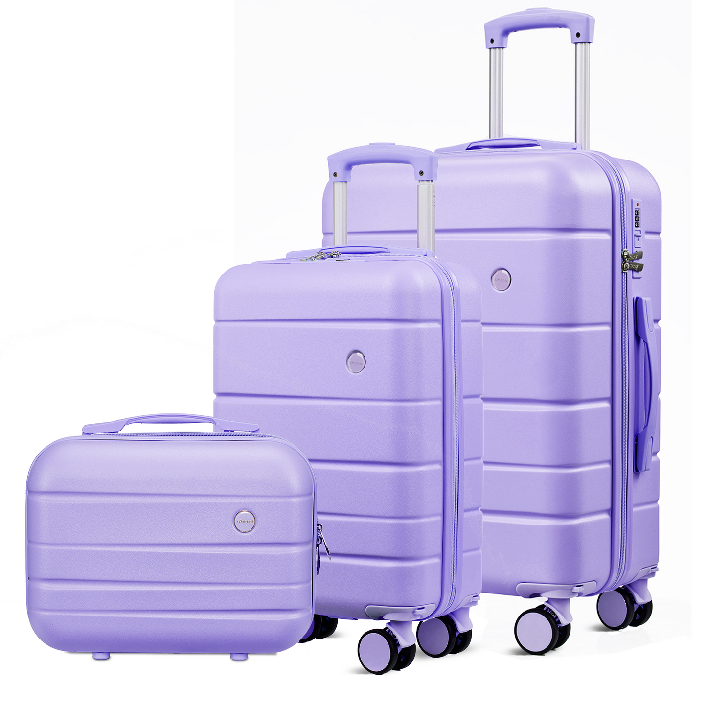 Gowill 3 Piece Suitcase Set 14/18/20 inch Hardside Suitcase with Spinner Wheels Detachable Lightweight Carry on Luggage