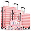 Luggage Set 6 Piece Suitcase Sets with Spinner Wheel, ABS Hardside Travel Laggage，Travel Toiletry Bag