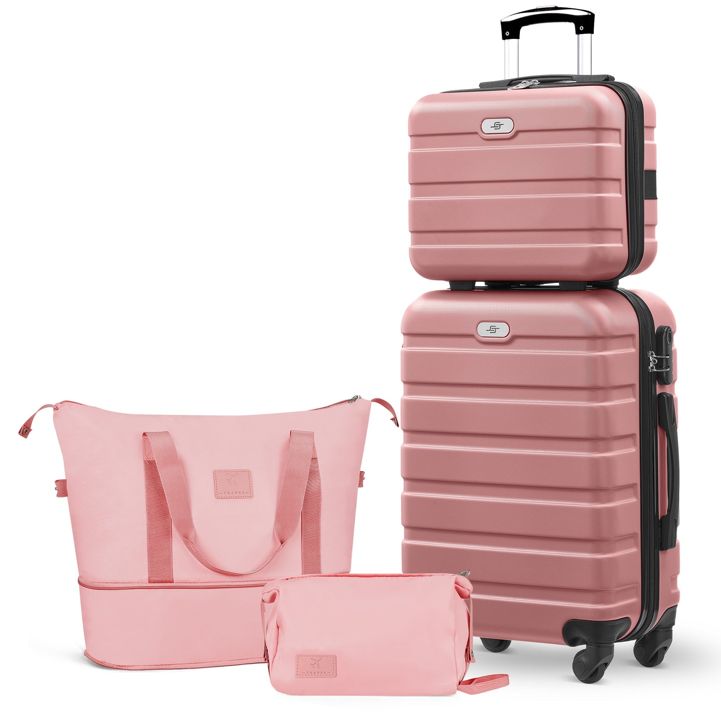 Luggage Sets,20 inch Hardside Lightweight ABS Carry-On Suitcase With Expandable Duffle Bag