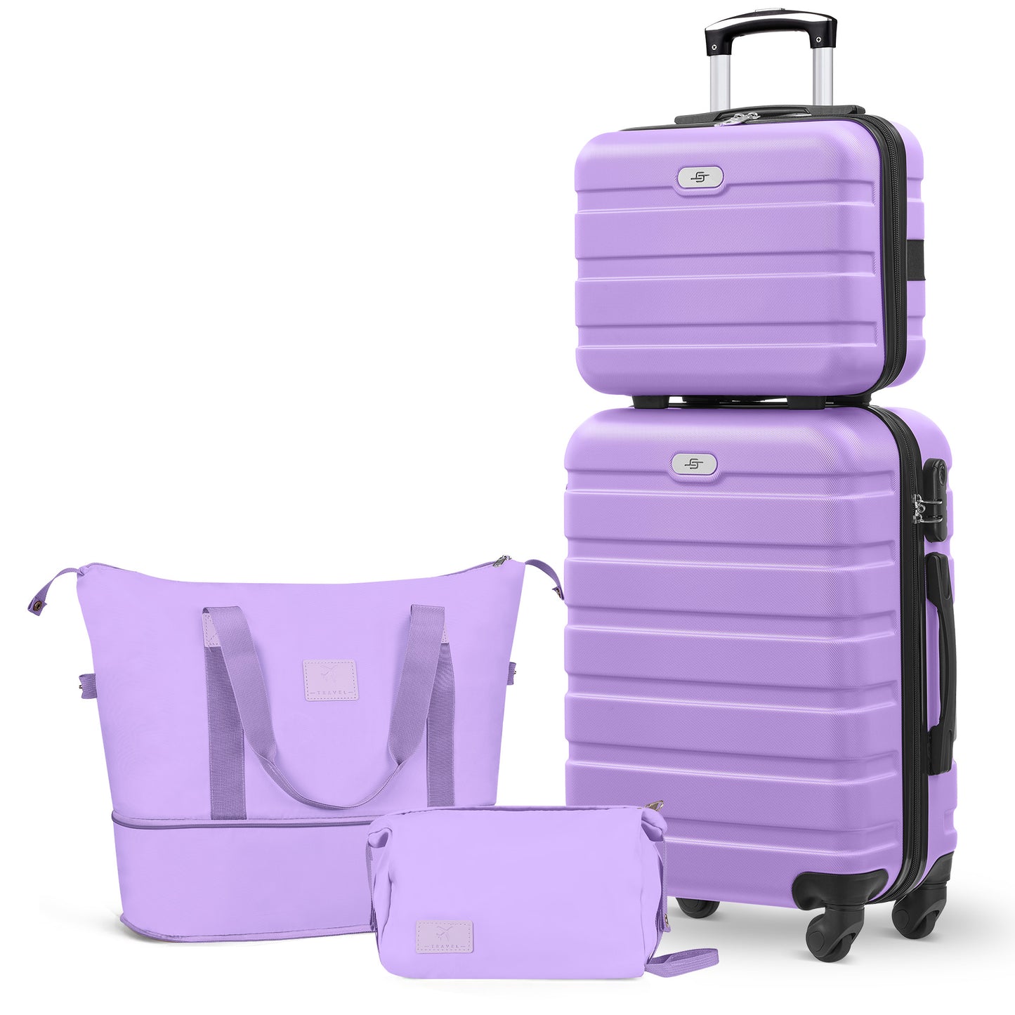 Luggage Sets,20 inch Hardside Lightweight ABS Carry-On Suitcase With Expandable Duffle Bag