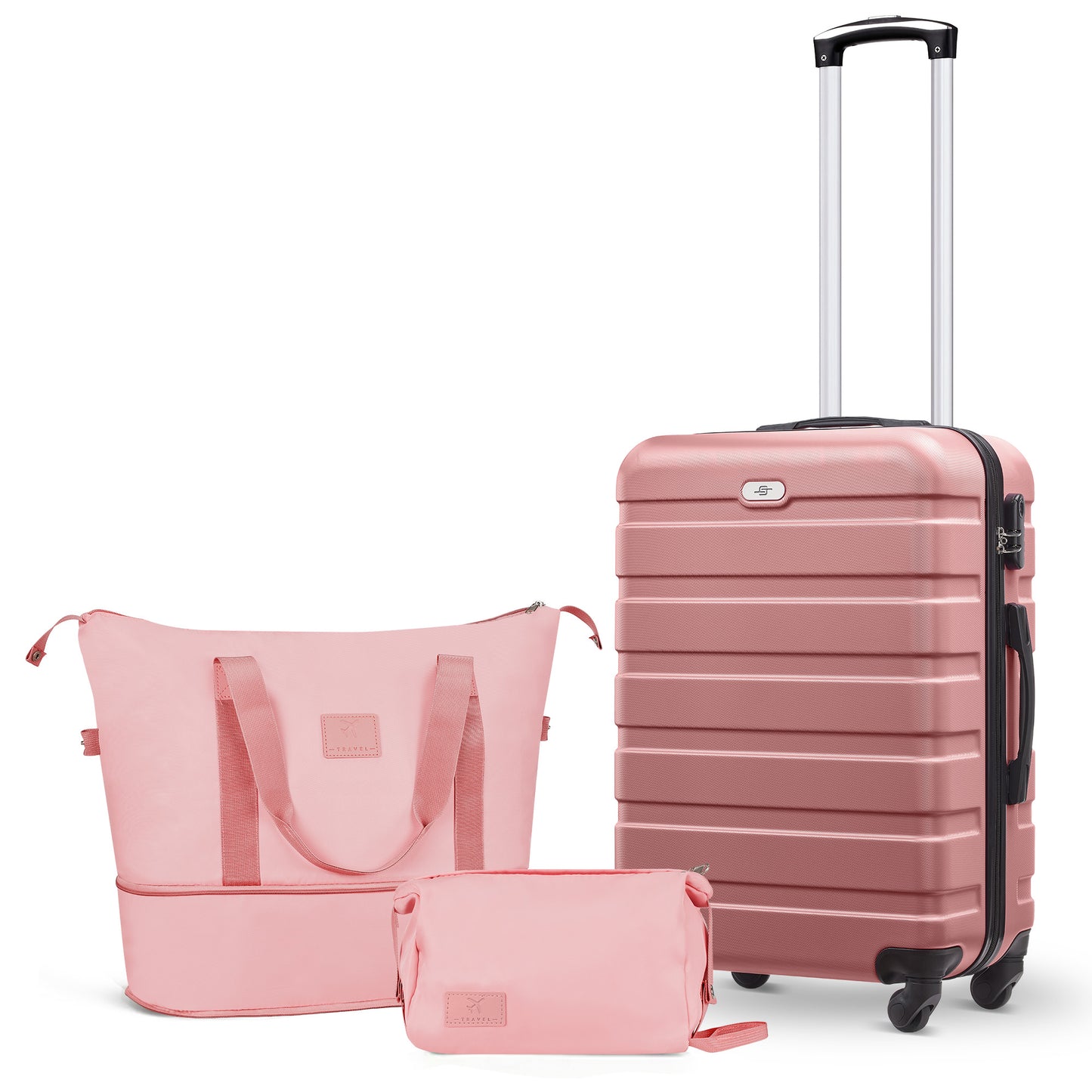 Luggage Sets,20 inch Hardside Lightweight ABS Carry-On Suitcase With Expandable Duffle Bag