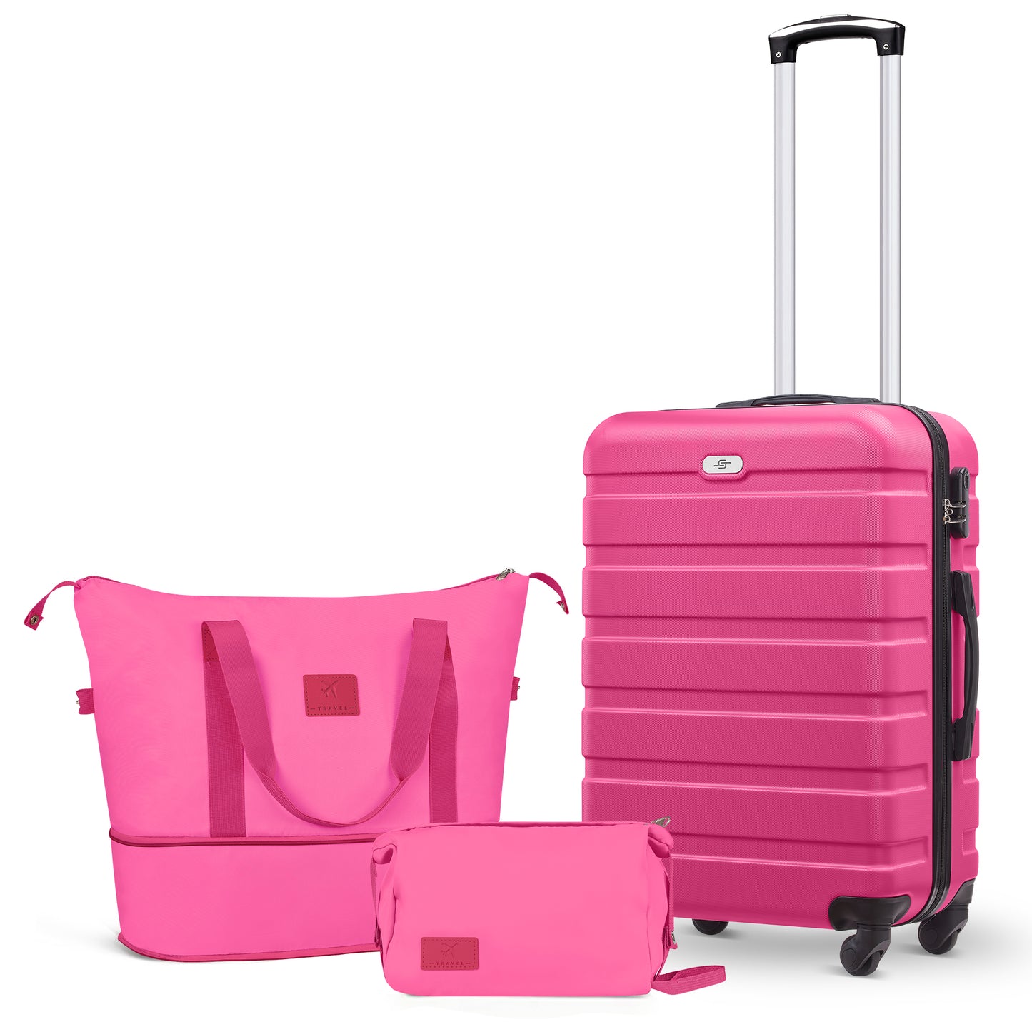 Luggage Sets,20 inch Hardside Lightweight ABS Carry-On Suitcase With Expandable Duffle Bag