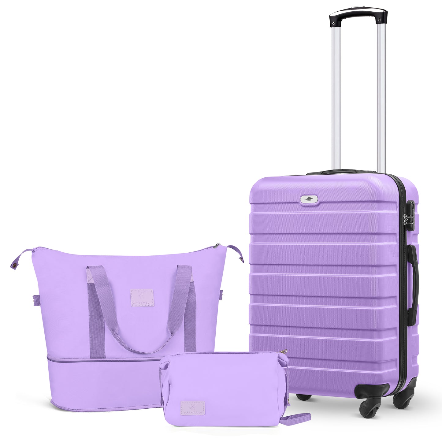 Luggage Sets,20 inch Hardside Lightweight ABS Carry-On Suitcase With Expandable Duffle Bag