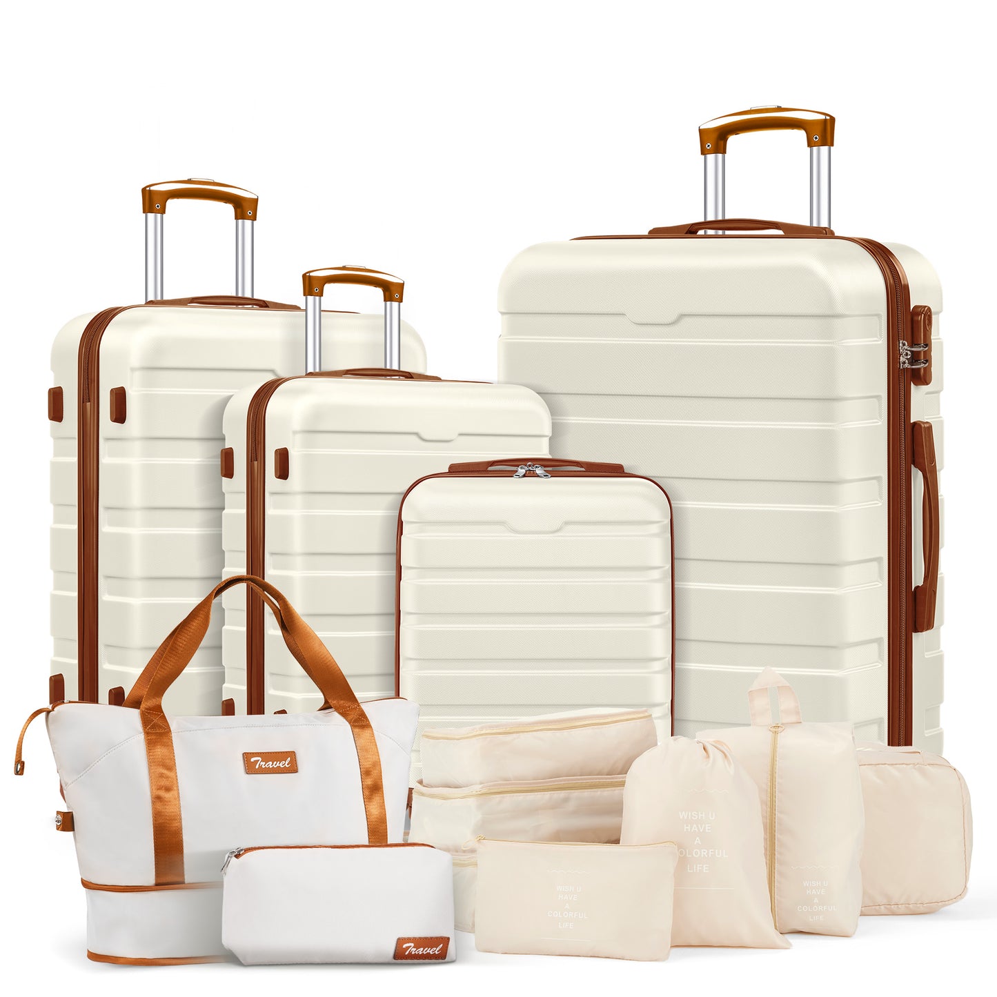 Gowill 4 Piece Luggage Set 16/20/24/28 inch Hardside Lightweight Suitcase with Spinner Wheels