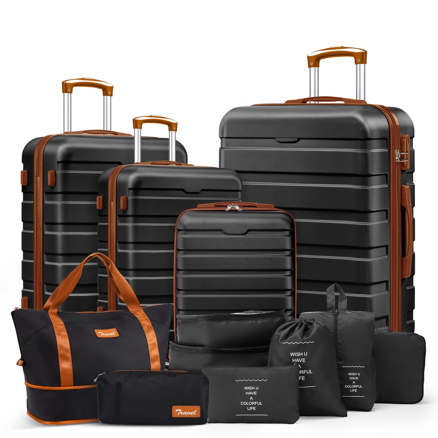 Gowill 4 Piece Luggage Set 16/20/24/28 inch Hardside Lightweight Suitcase with Spinner Wheels