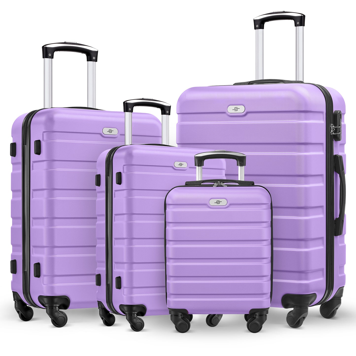 4 Piece Luggage Set 16/20/24/28 inch Hardside Lightweight Suitcase with Spinner Wheels