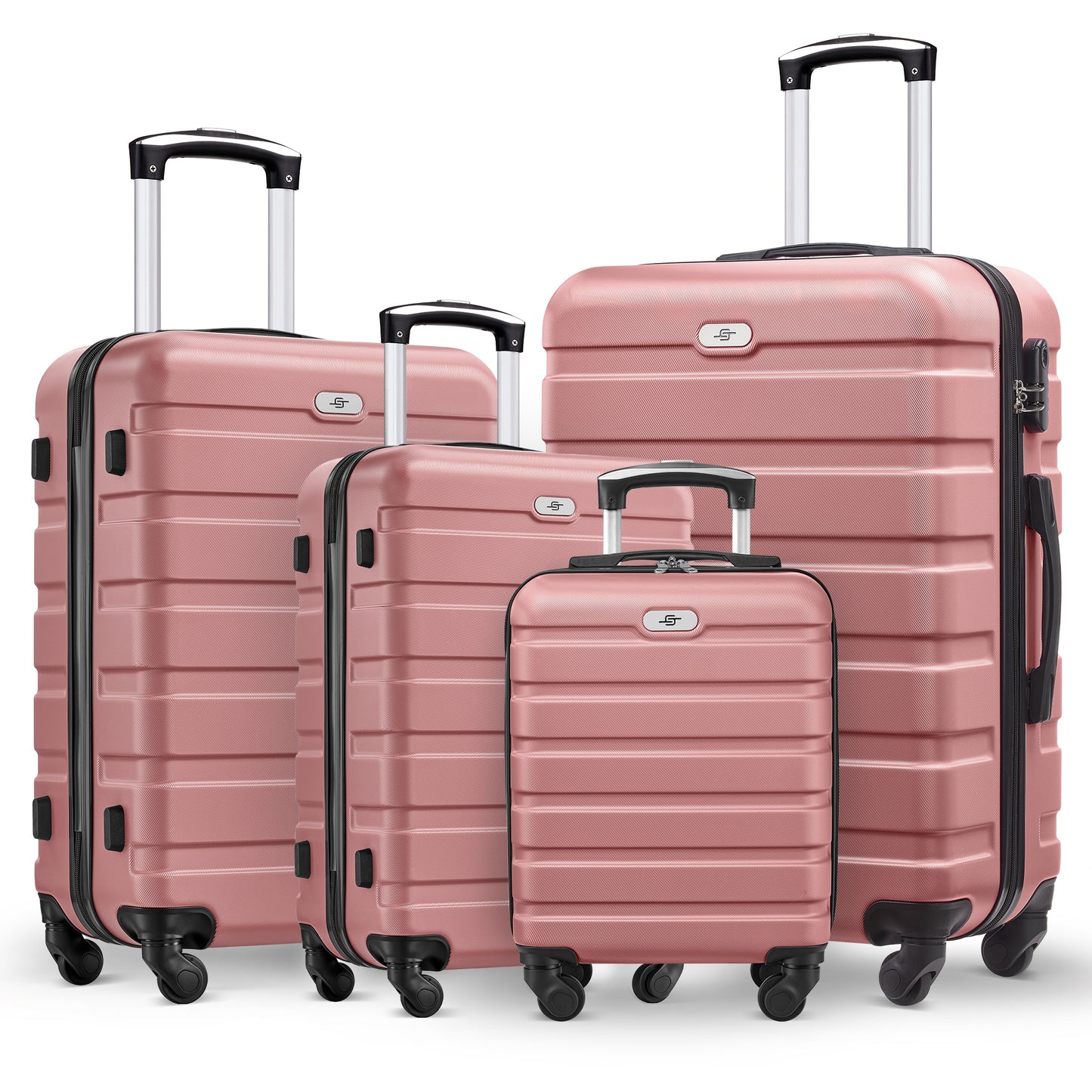 4 Piece Luggage Set 16/20/24/28 inch Hardside Lightweight Suitcase with Spinner Wheels