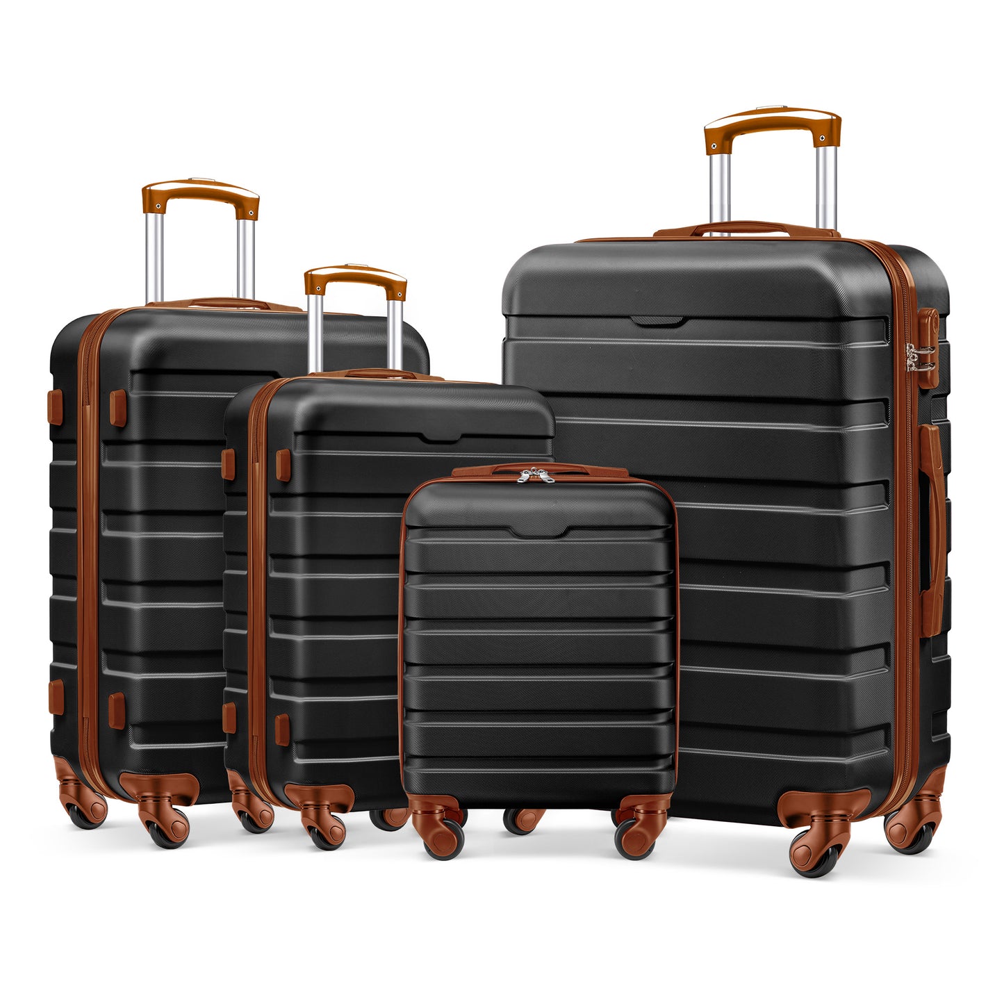 Gowill 4 Piece Luggage Set 16/20/24/28 inch Hardside Lightweight Suitcase with Spinner Wheels