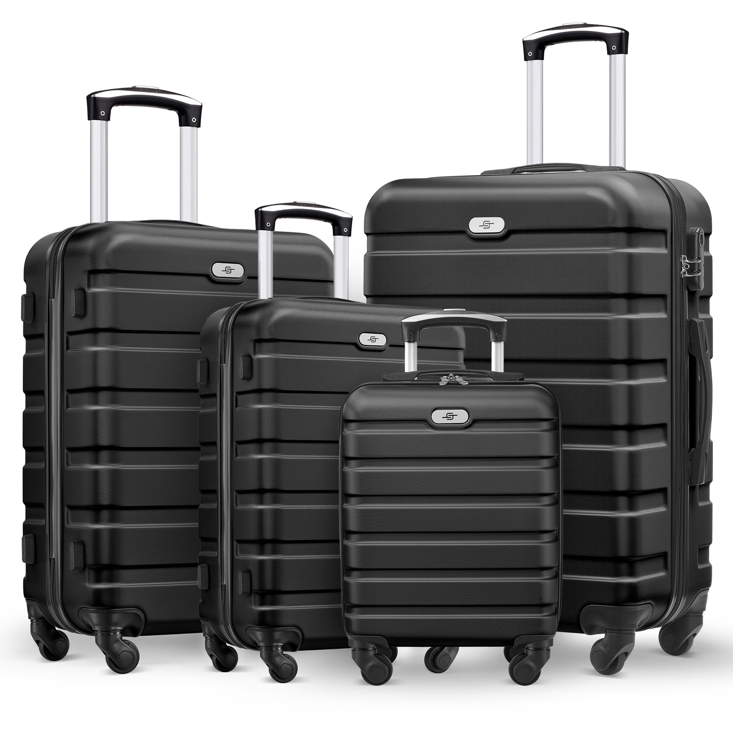 4 Piece Luggage Set 16/20/24/28 inch Hardside Lightweight Suitcase with Spinner Wheels