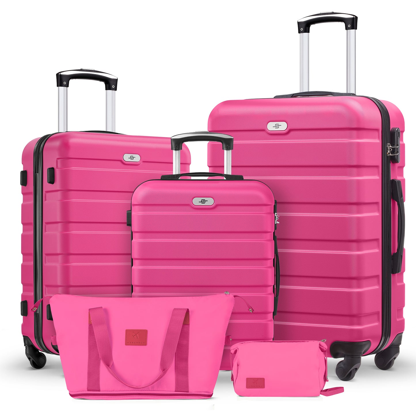5 Piece Luggage Sets,20/24/28 inch Hardside Lightweight ABS Suitcase With Expandable Duffle Bag