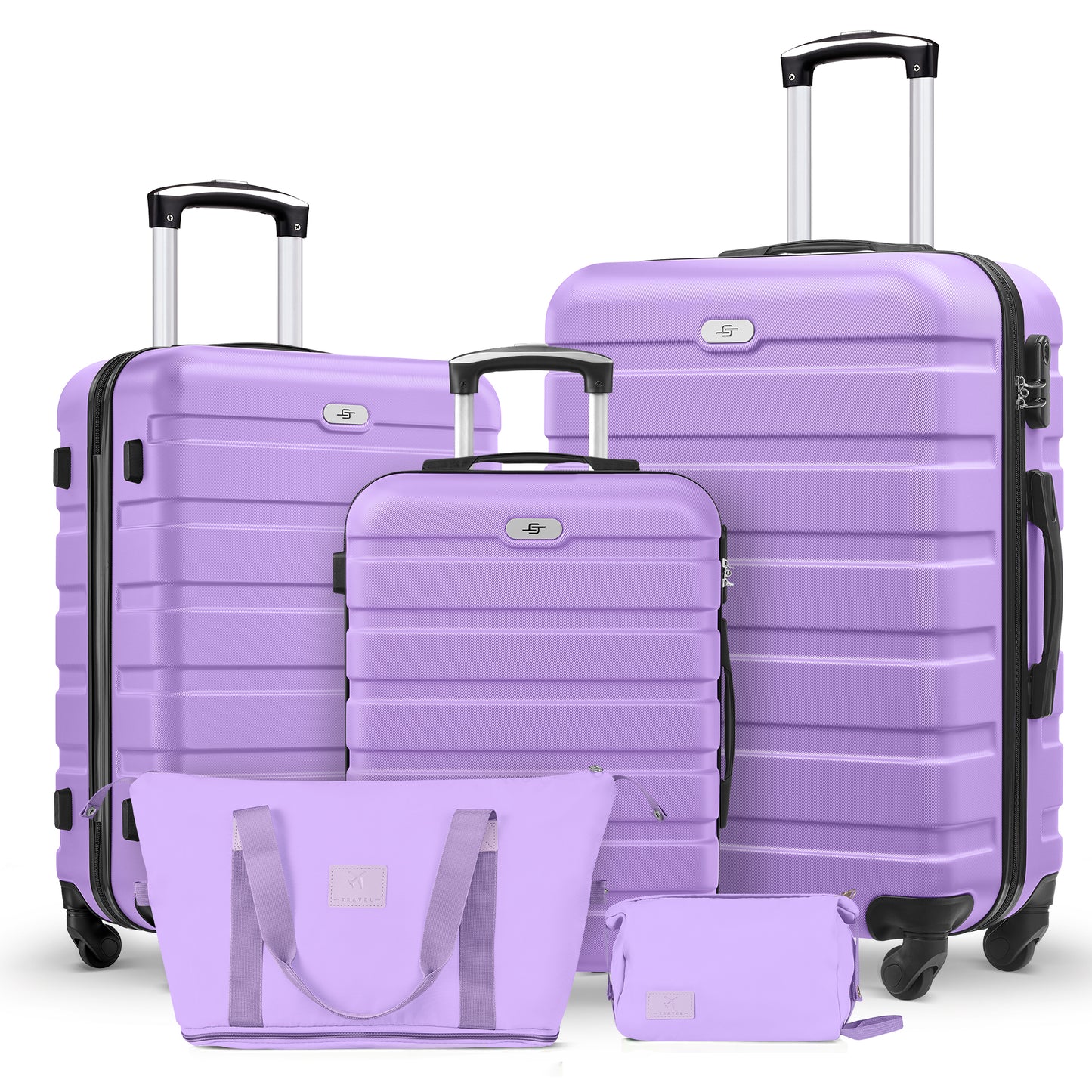 5 Piece Luggage Sets,20/24/28 inch Hardside Lightweight ABS Suitcase With Expandable Duffle Bag