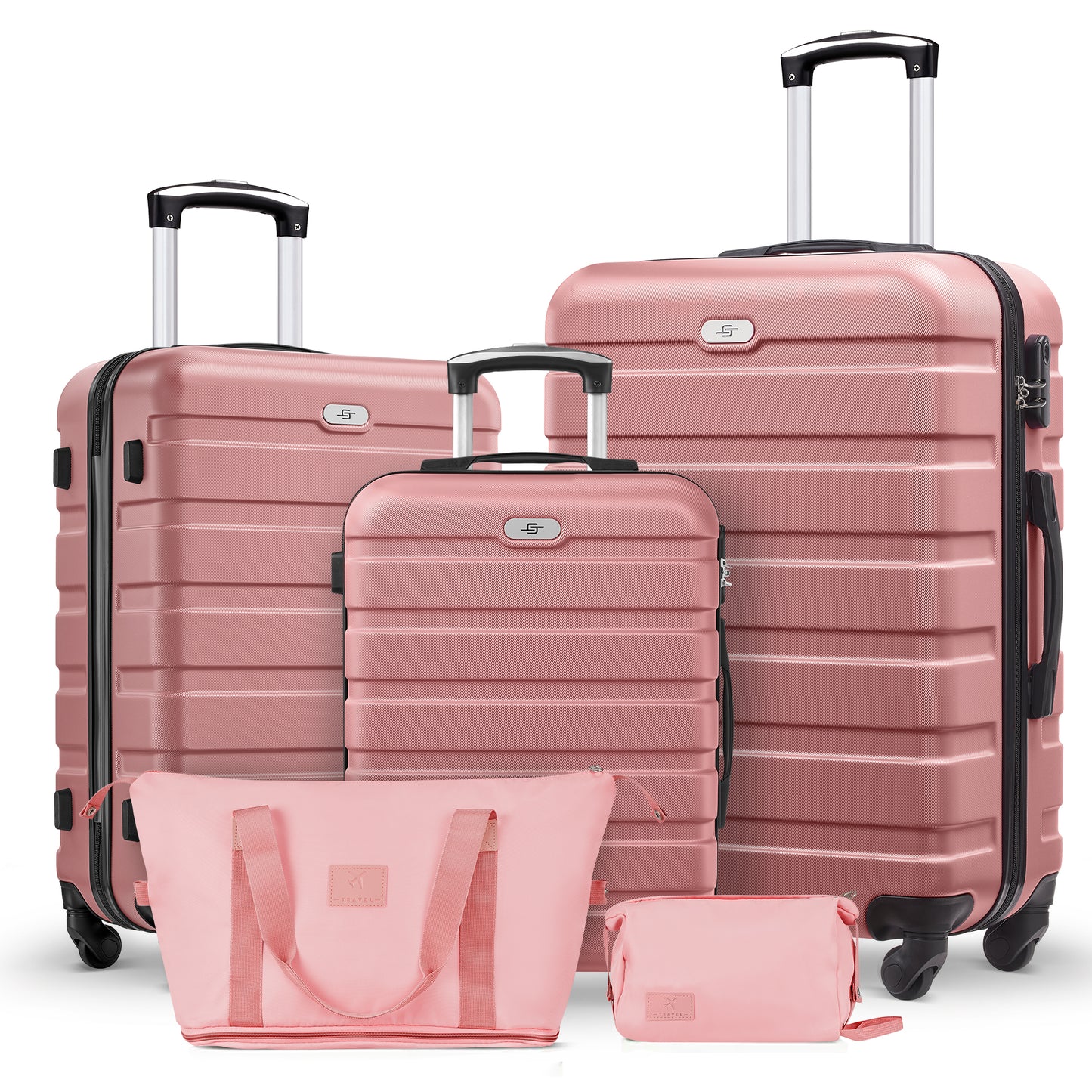 5 Piece Luggage Sets,20/24/28 inch Hardside Lightweight ABS Suitcase With Expandable Duffle Bag