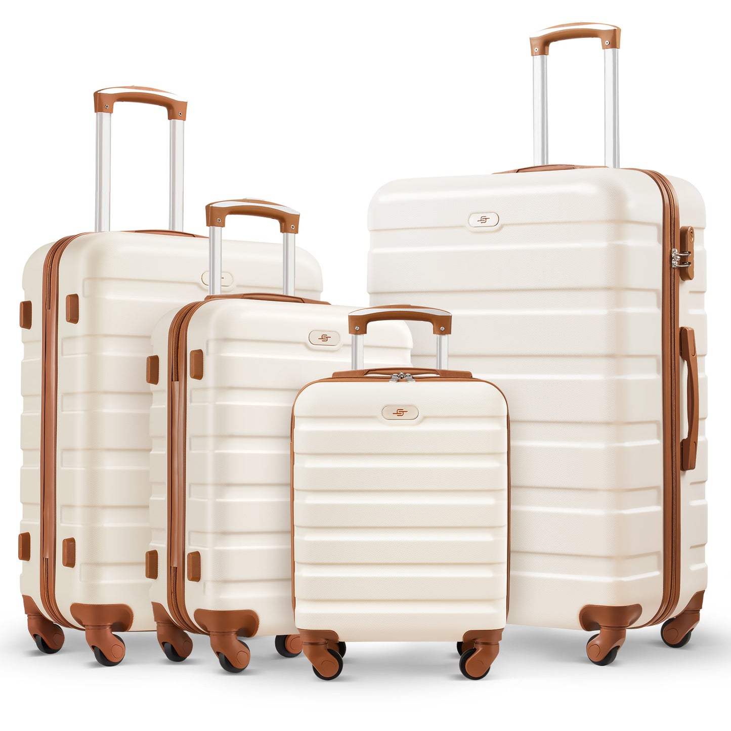 4 Piece Luggage Set 16/20/24/28 inch Hardside Lightweight Suitcase with Spinner Wheels