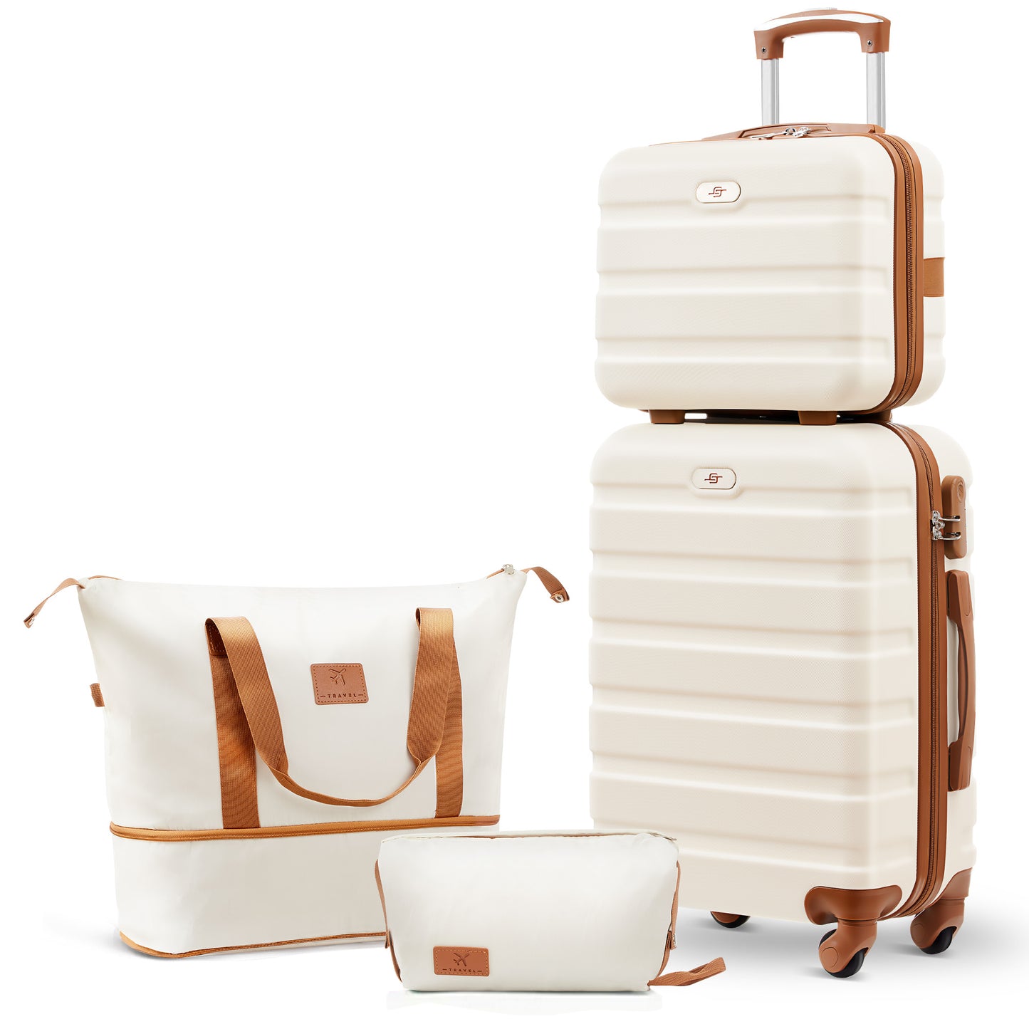 Luggage Sets,20 inch Hardside Lightweight ABS Carry-On Suitcase With Expandable Duffle Bag