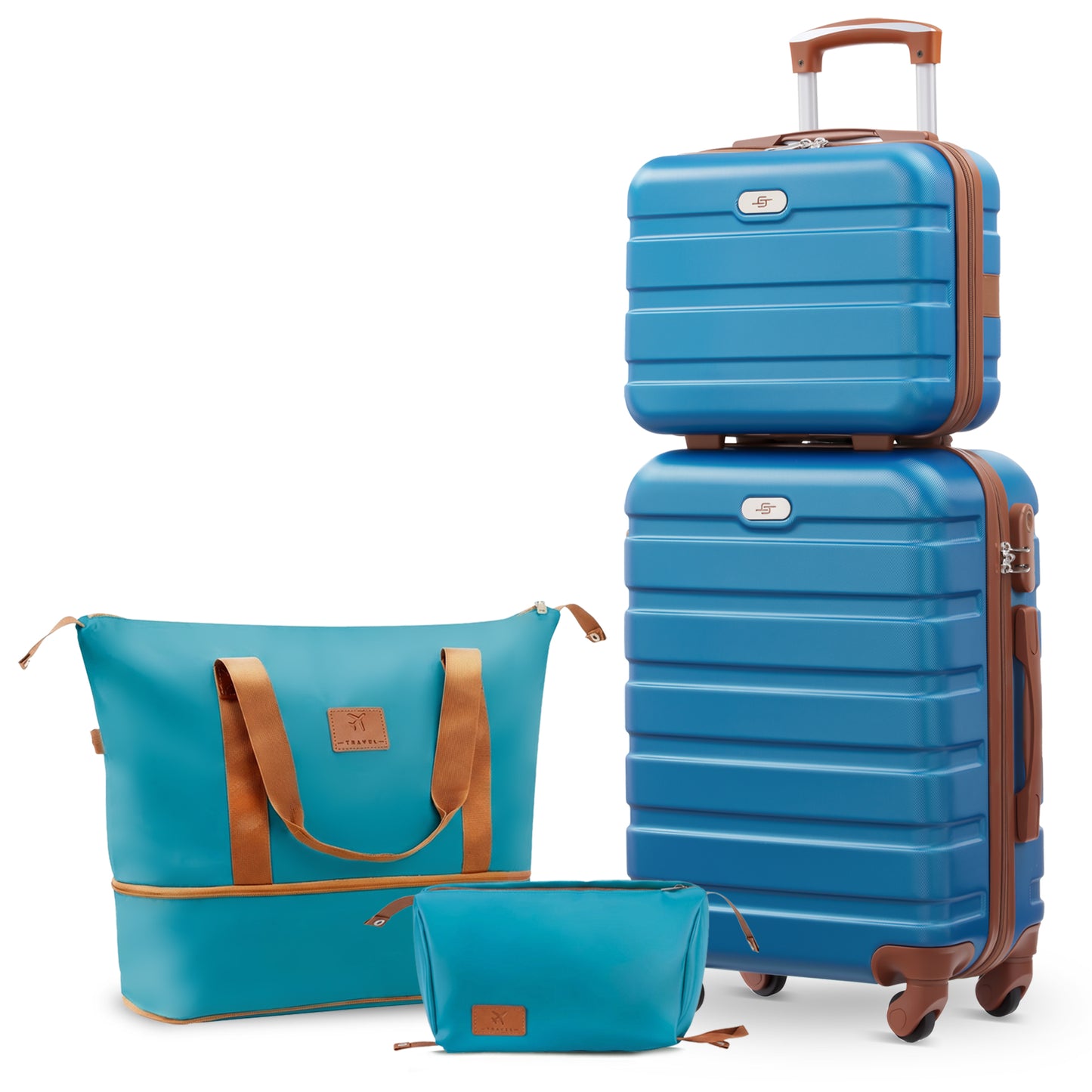 Luggage Sets,20 inch Hardside Lightweight ABS Carry-On Suitcase With Expandable Duffle Bag