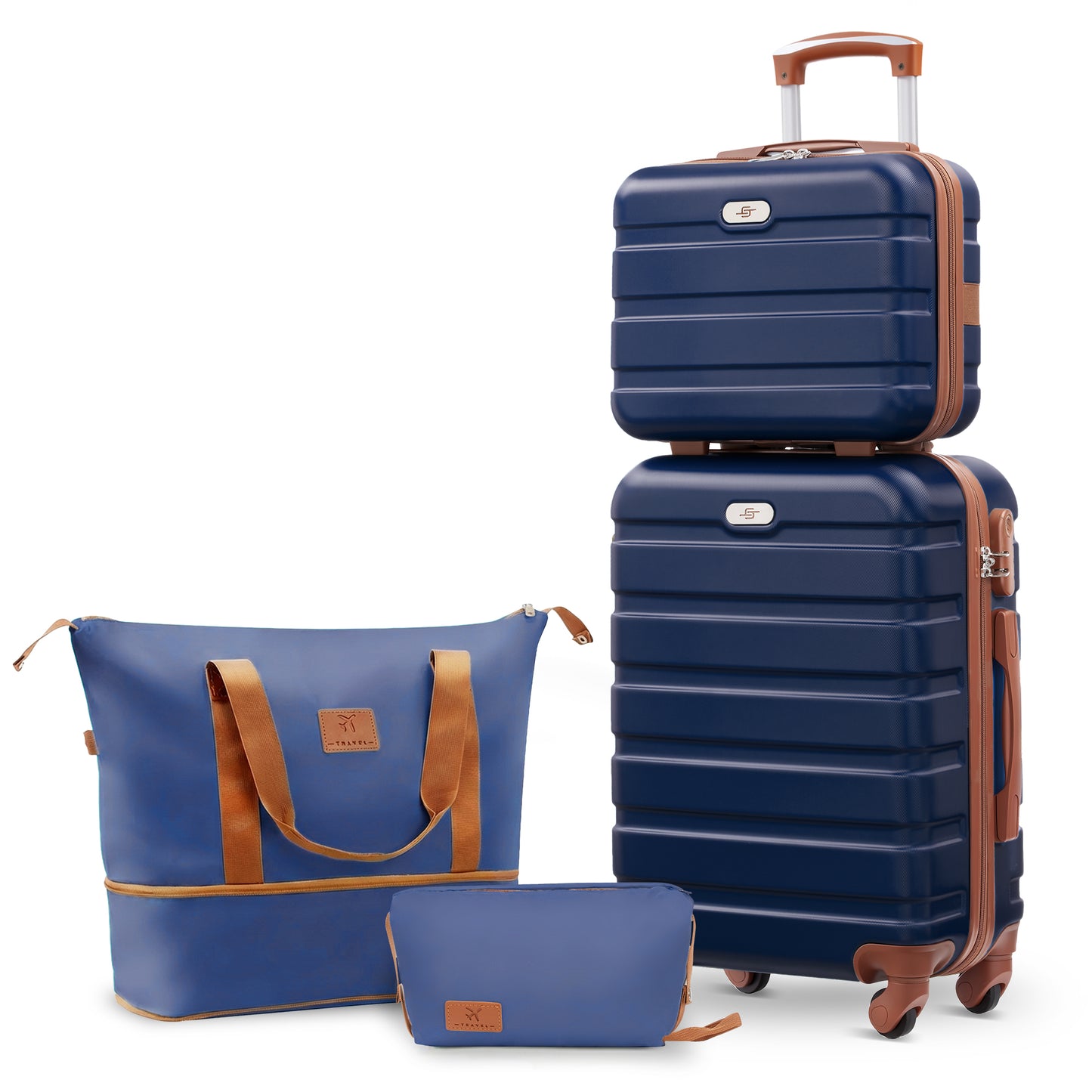 Luggage Sets,20 inch Hardside Lightweight ABS Carry-On Suitcase With Expandable Duffle Bag